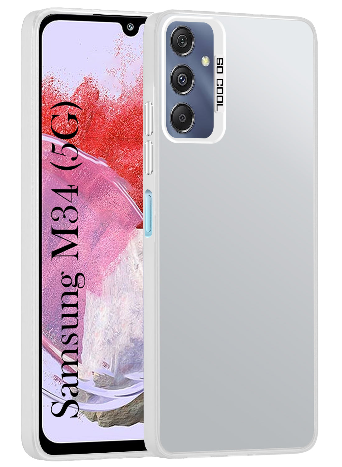 For Samsung Galaxy M34 5G Hard Back Cover Case (Velvet Touch | Professional Glossy Finish | Camera Protection Bump)