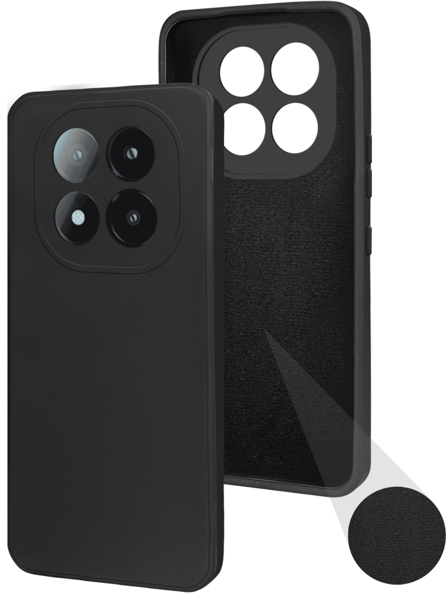 For Redmi Note 14 Pro Plus Back Cover Case ( Matte Finish Silicone with Inside Fiber cloth)