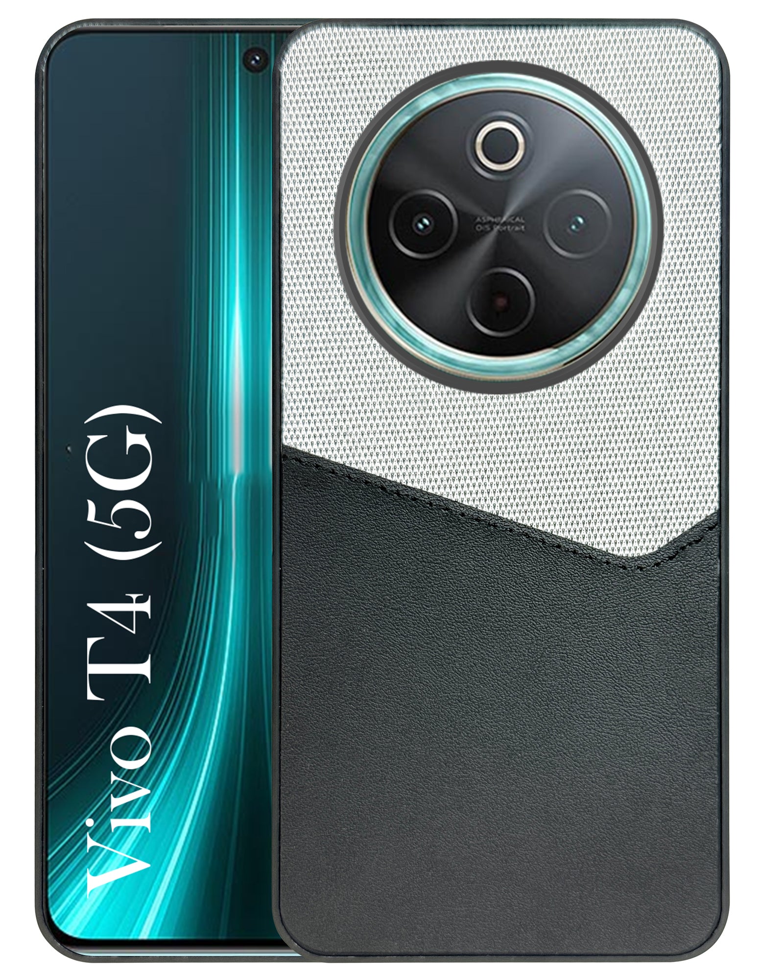 For Vivo T4 Back Cover Case (Dual PU Leather Stitch | Professional Minimalist | Soft and Flexible)