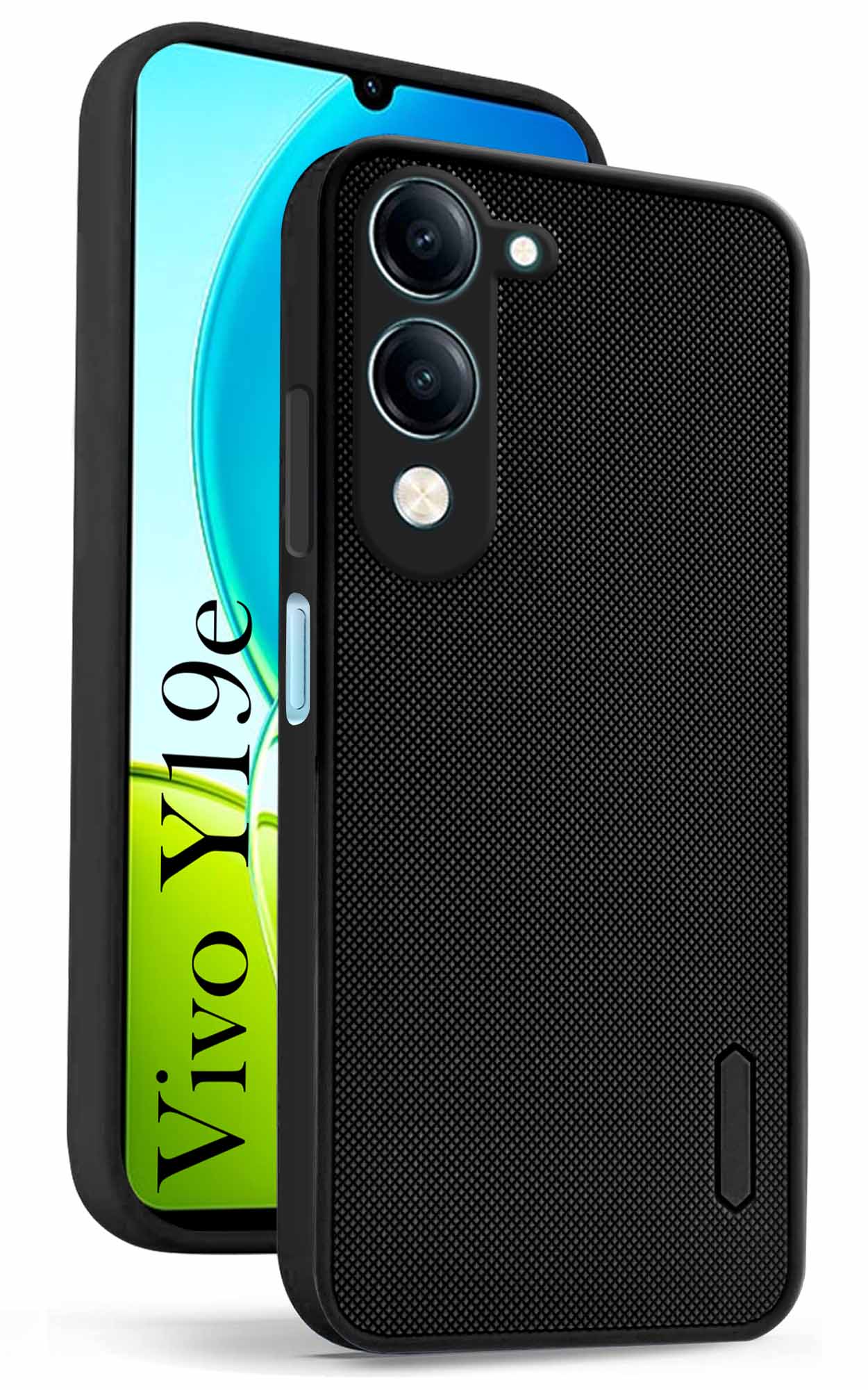 For Vivo Y19 | Vivo Y19e | Vivo T4 Lite (Textured Grip Design | Micro-Fiber Cloth Inside | Slim and Light Weight | Soft Touch and Feel | Black)