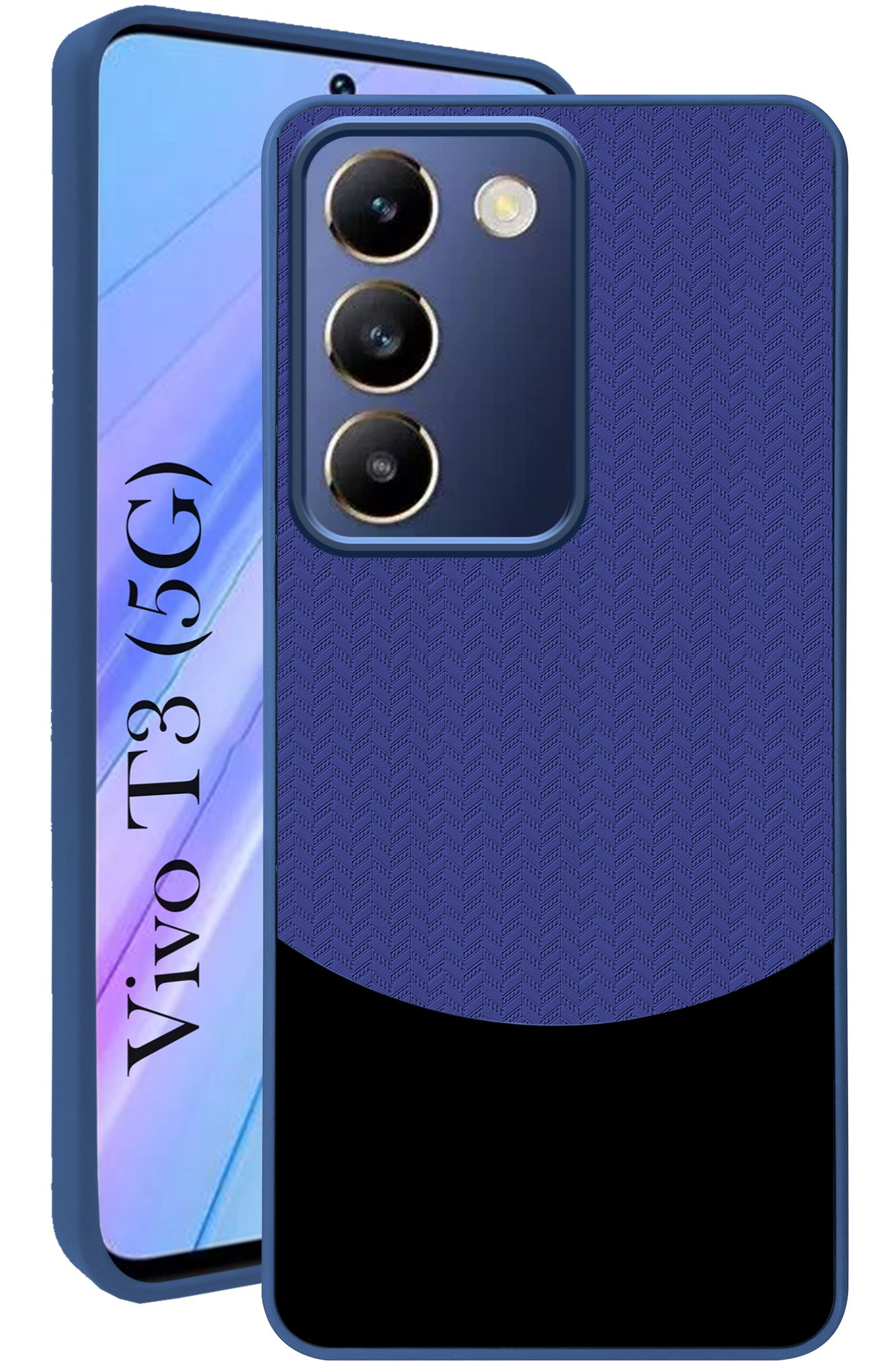 For Vivo T3 5G Back Cover Case (Elegant PU Leather Finish | Premium Minimalist Professional | Camera Protection Bump)