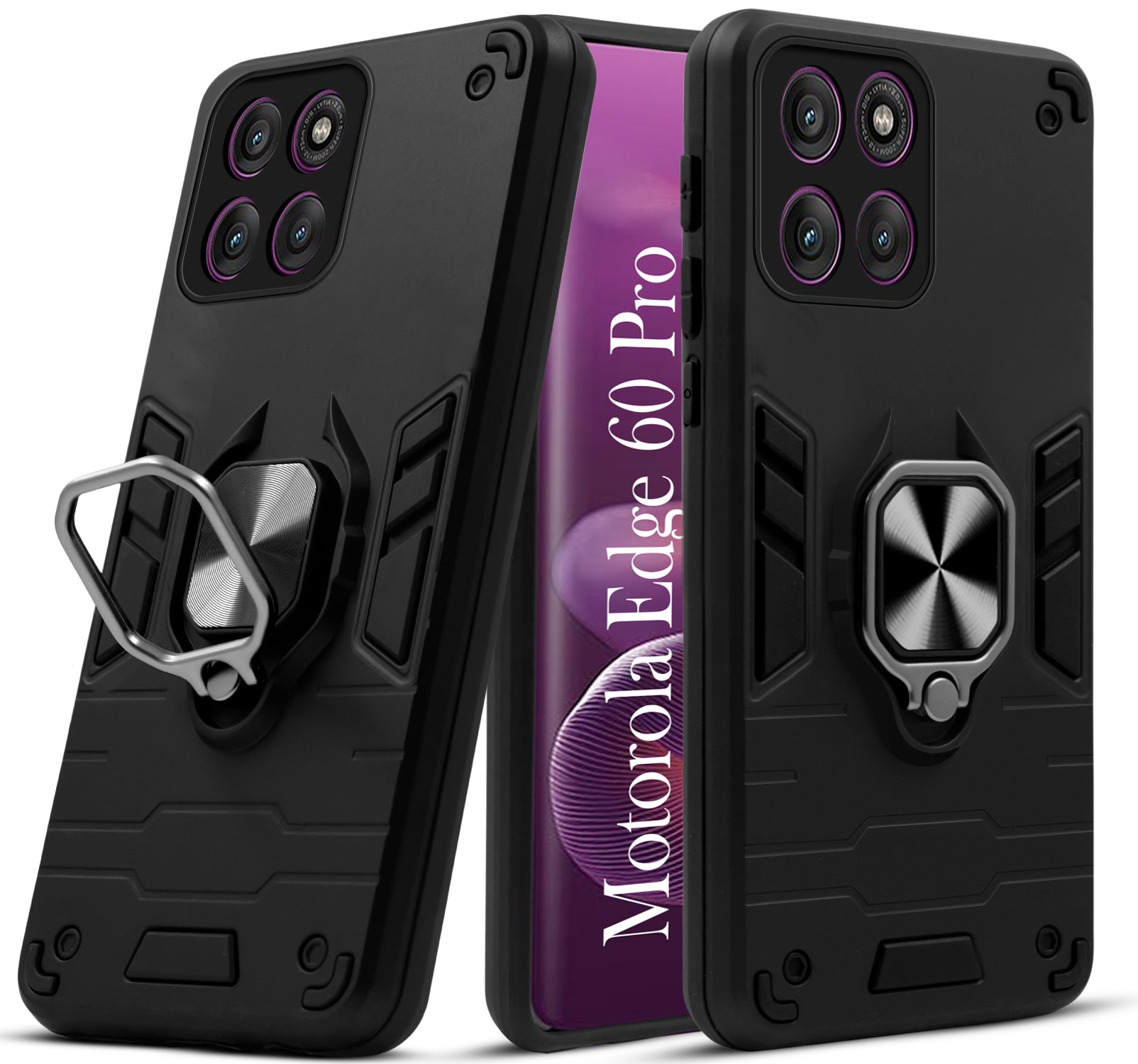 For Motorola Moto Edge 60 Pro Back Cover Case (Shockproof Polycarbonate Dual Layer Hybrid Armor)