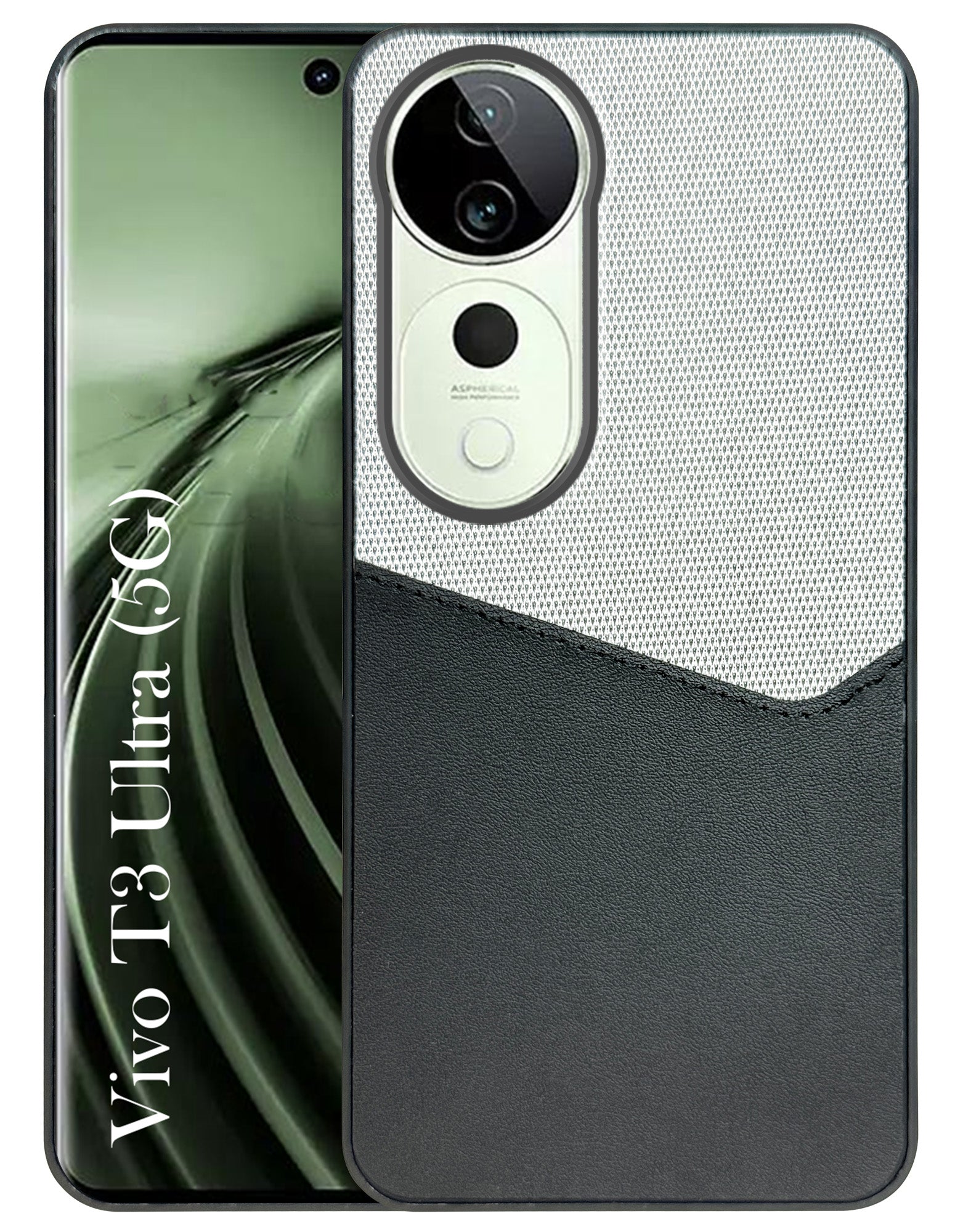 For Vivo T3 Ultra Back Cover Case (Dual PU Leather Stitch | Professional Minimalist | Soft and Flexible)