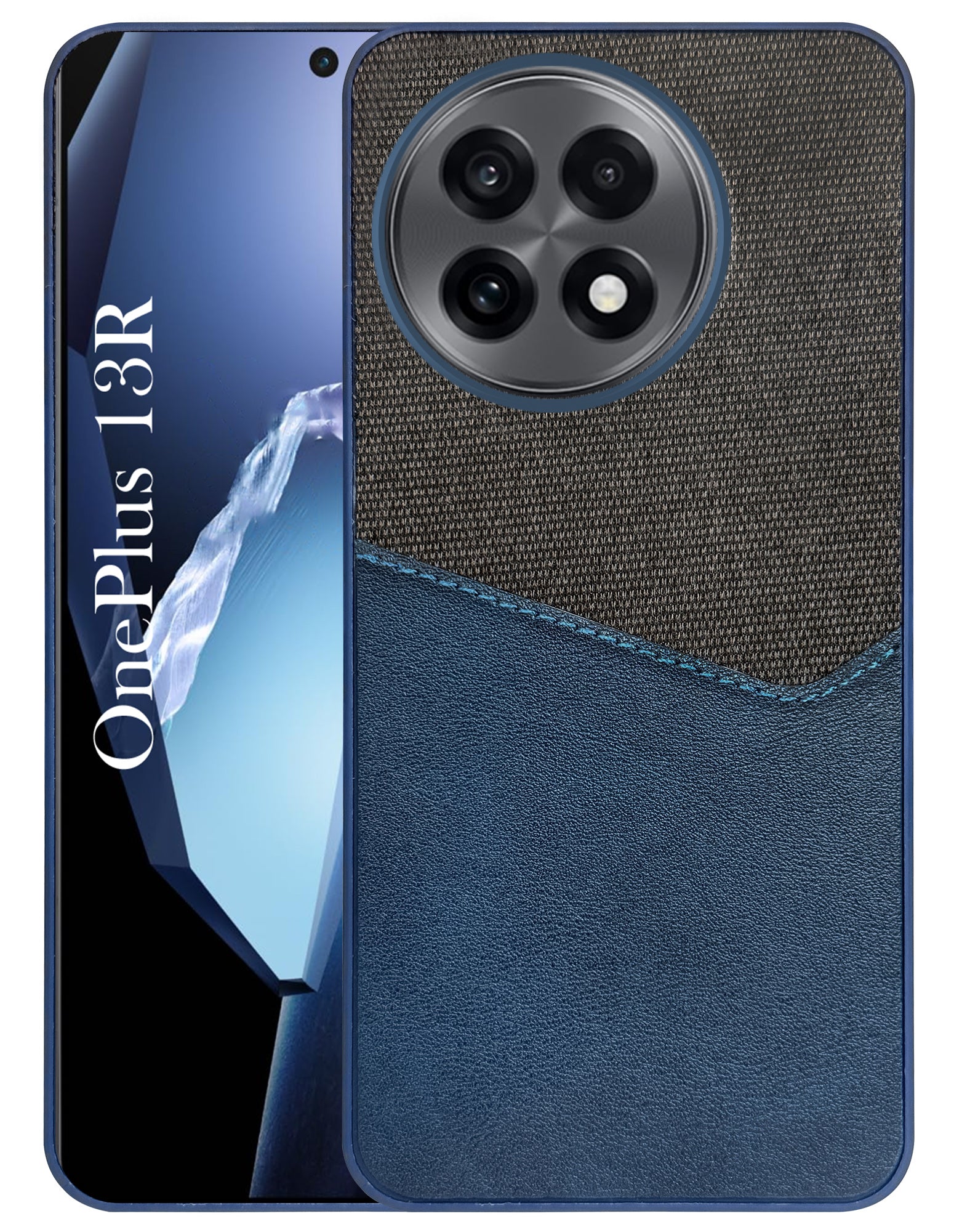 For OnePlus 13R Back Cover Case (Dual PU Leather Stitch | Professional Minimalist | Soft and Flexible)