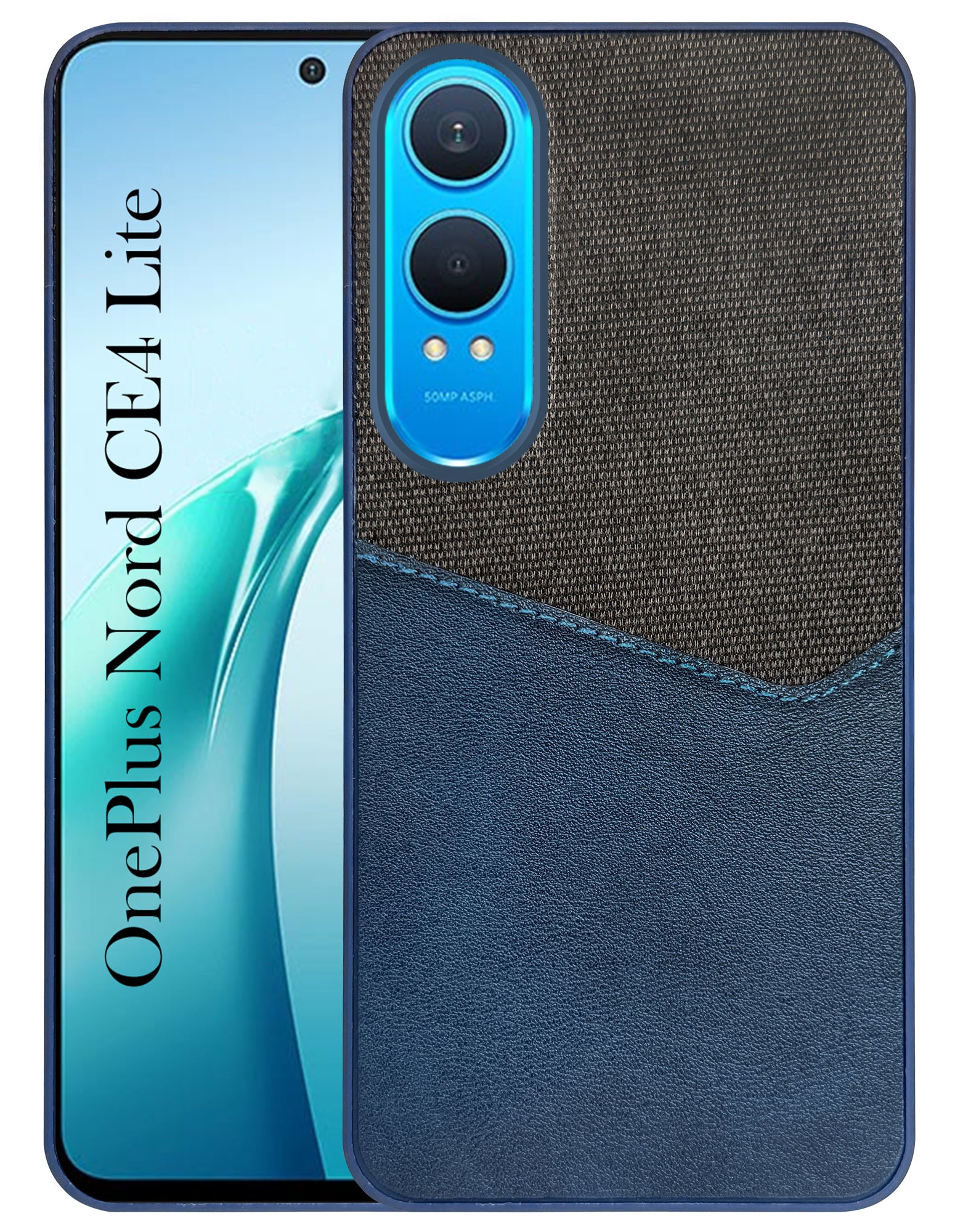 For OnePlus Nord CE 4 Lite Back Cover Case (Dual PU Leather Stitch | Professional Minimalist | Soft and Flexible)