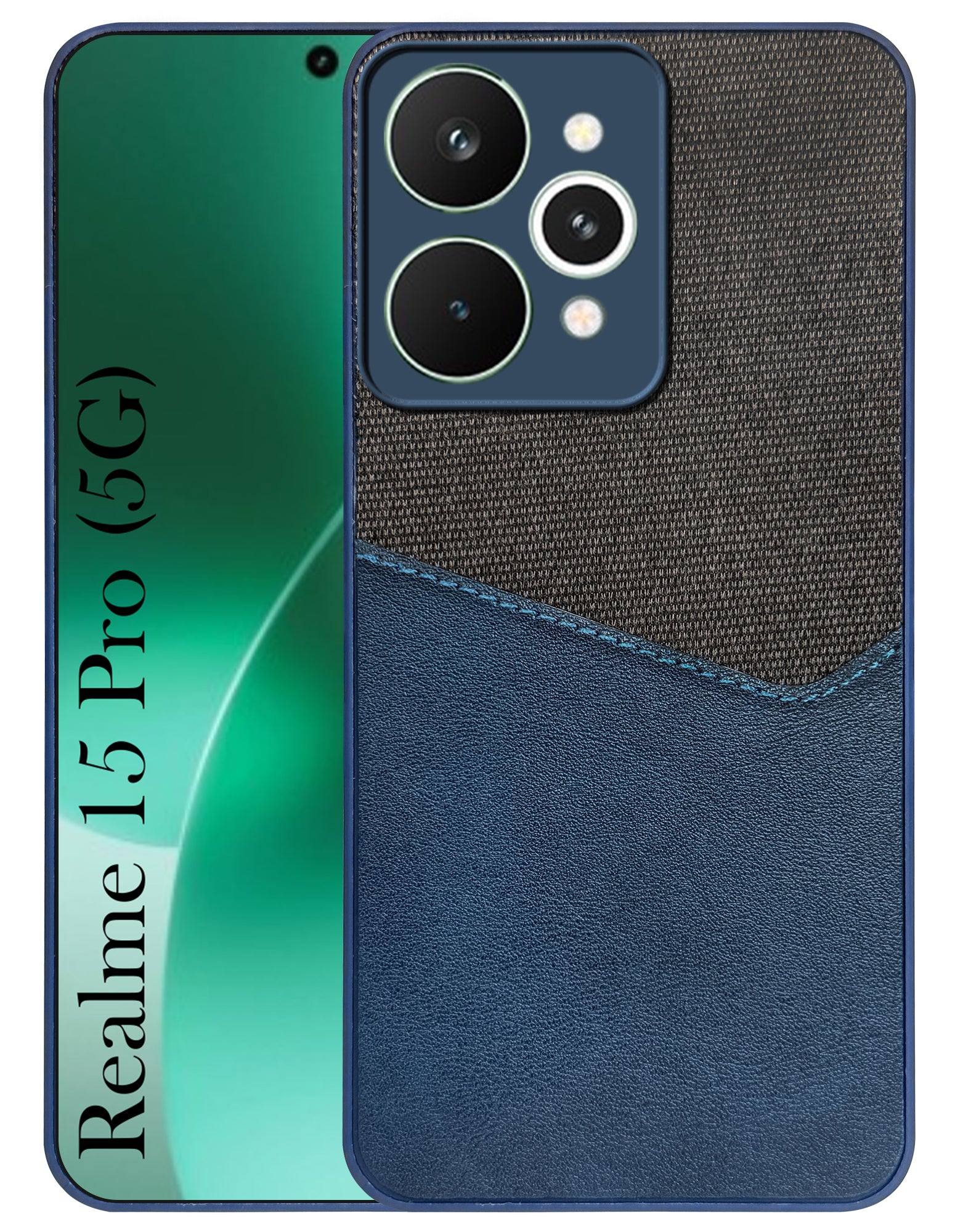 For Realme 15 Pro Back Cover Case (Dual PU Leather Stitch | Professional Minimalist | Soft and Flexible)