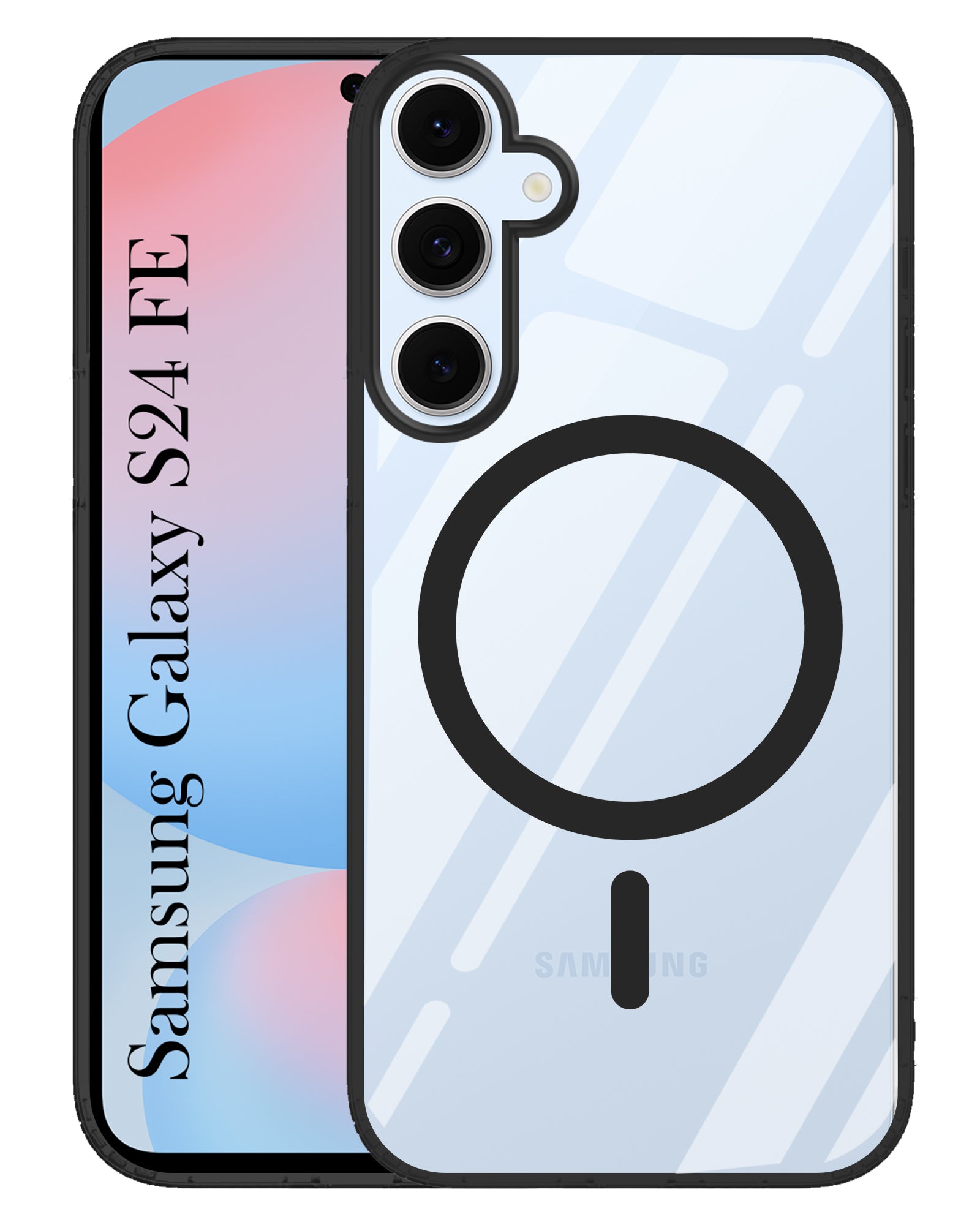 For Samsung Galaxy S24 FE Back Cover Case (Black MagSafe Compatible Wireless Charging | Hybrid Camera Bump Protection | Shockproof Polycarbonate Material)