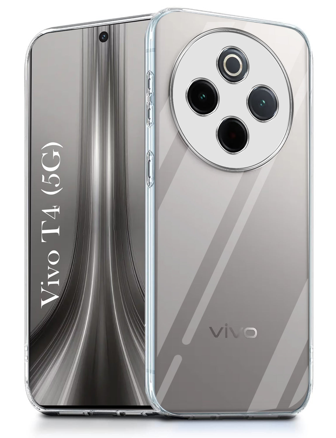 For Vivo T4 Back Cover (Silicone Clear Shockproof Case with Camera Protection | Soft and Flexible | Transparent)