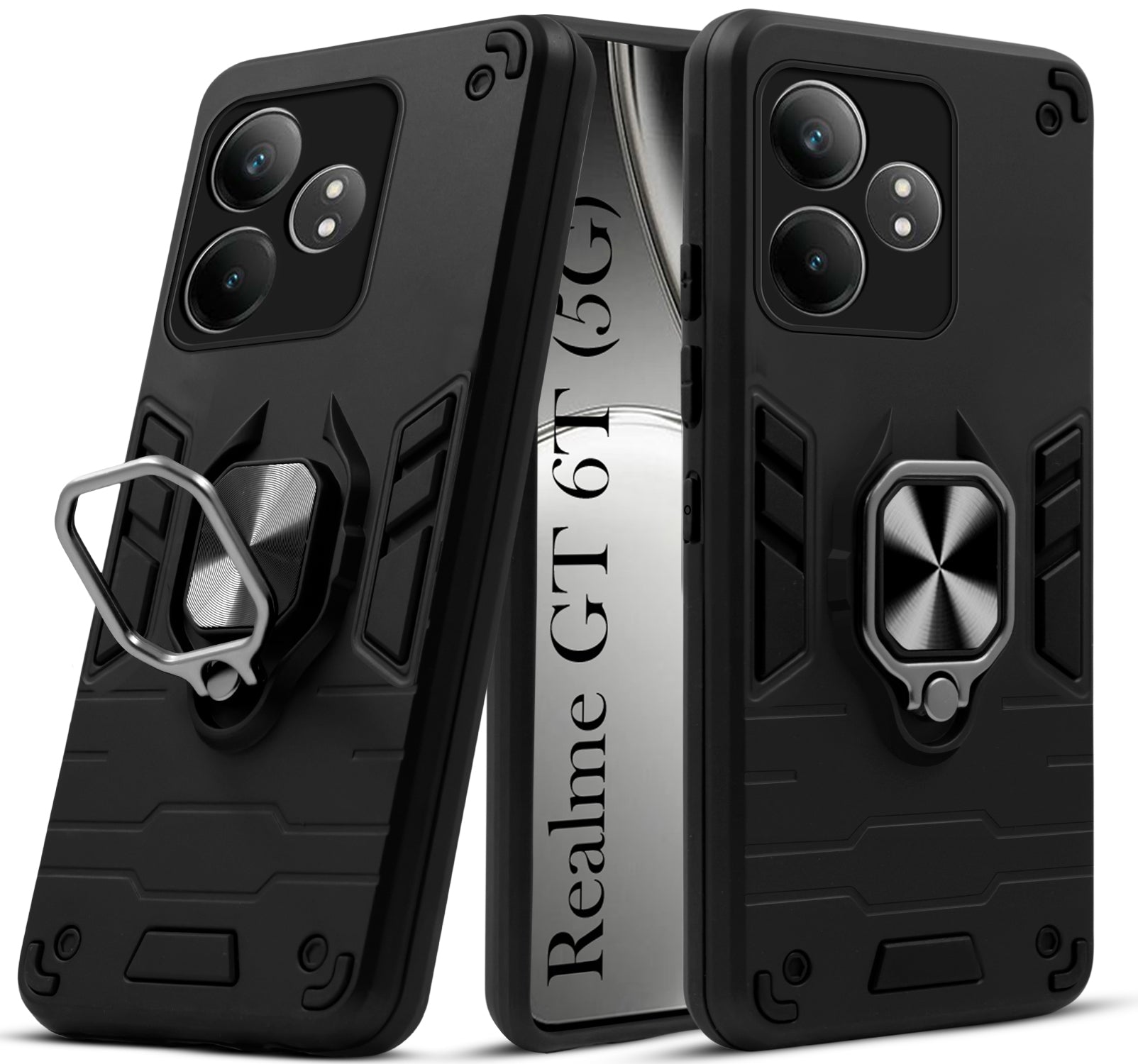 For Realme GT 6T 5G Back Cover Case (Shockproof Polycarbonate Dual Layer Hybrid Armor)