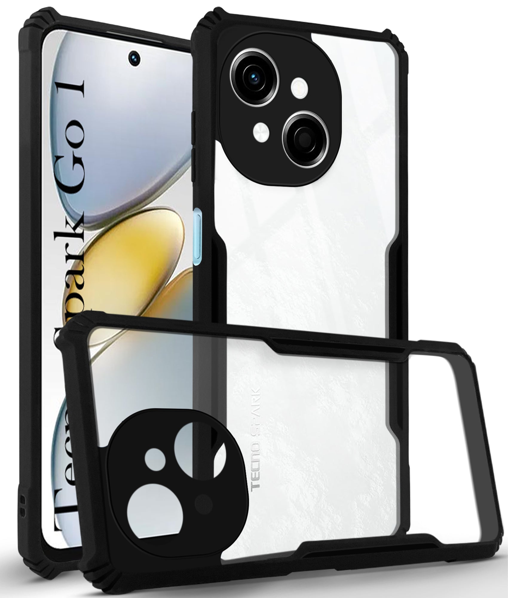 For Tecno Spark Go 1 Back Cover Case ( Shockproof with Polycarbonate Clear Panel | Professional )
