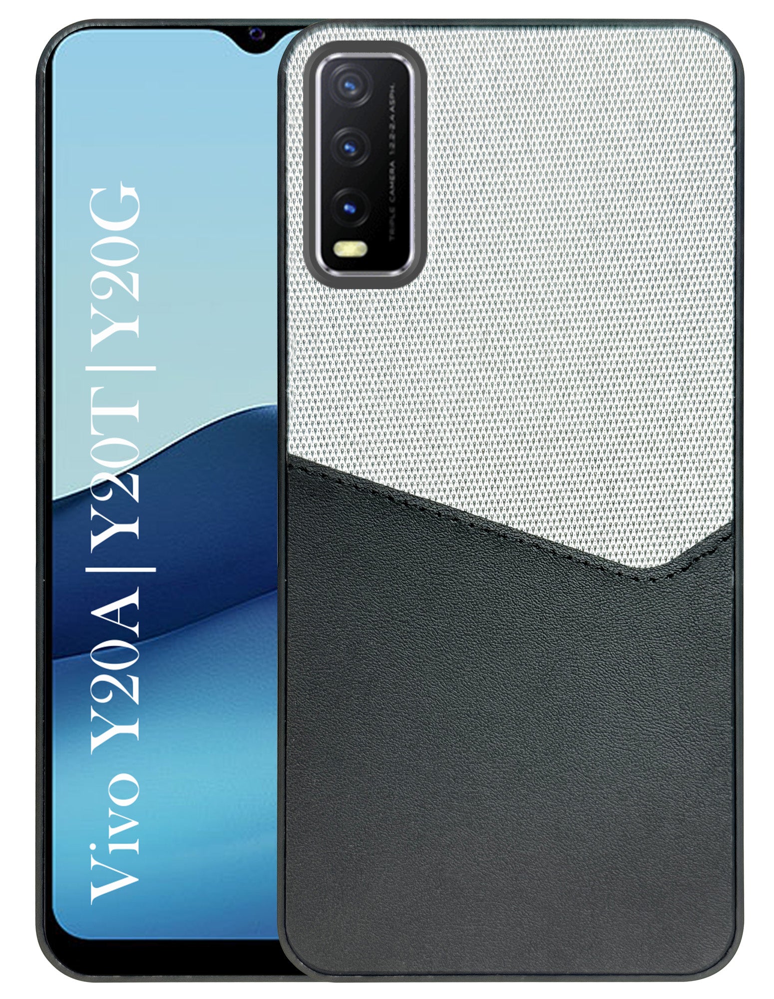 For Vivo Y20A | Y20T | Y20G Back Cover Case (Dual PU Leather Stitch | Professional Minimalist | Soft and Flexible)