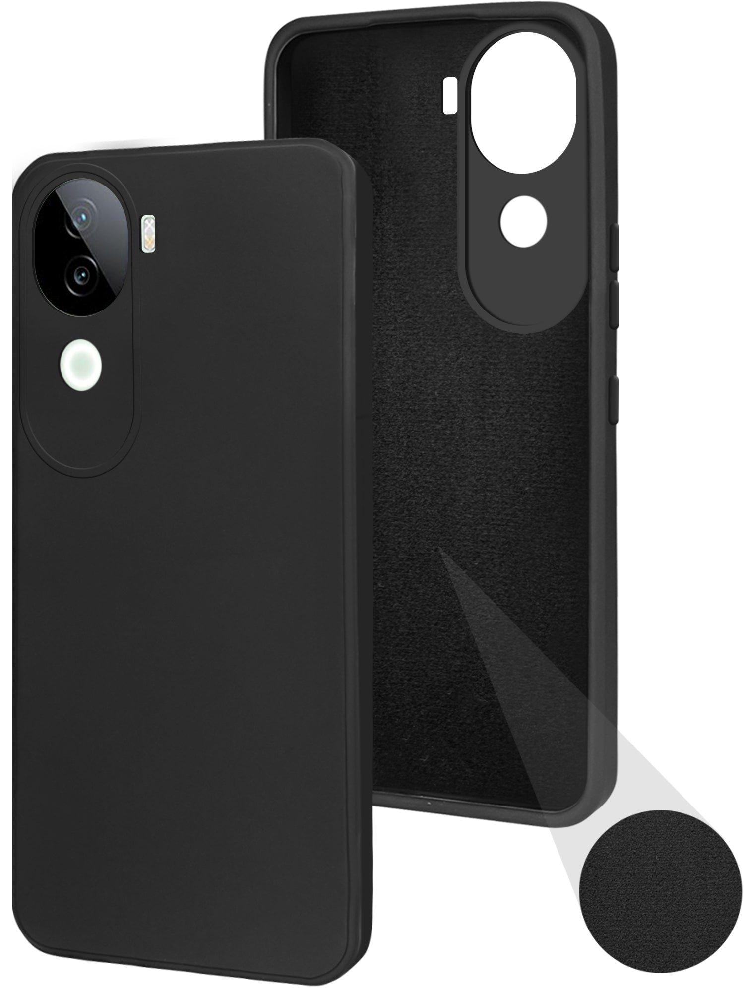 For Vivo iQOO Z9s Back Cover Case ( Matte Finish Silicone with Inside Fiber cloth)