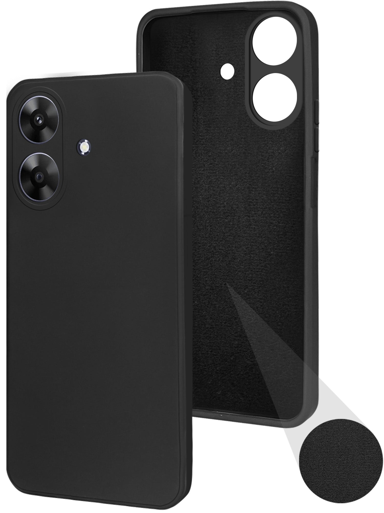 For Realme C61 | Realme Narzo N61 Back Cover Case (Matte Finish Silicone with Inside Fiber Cloth)