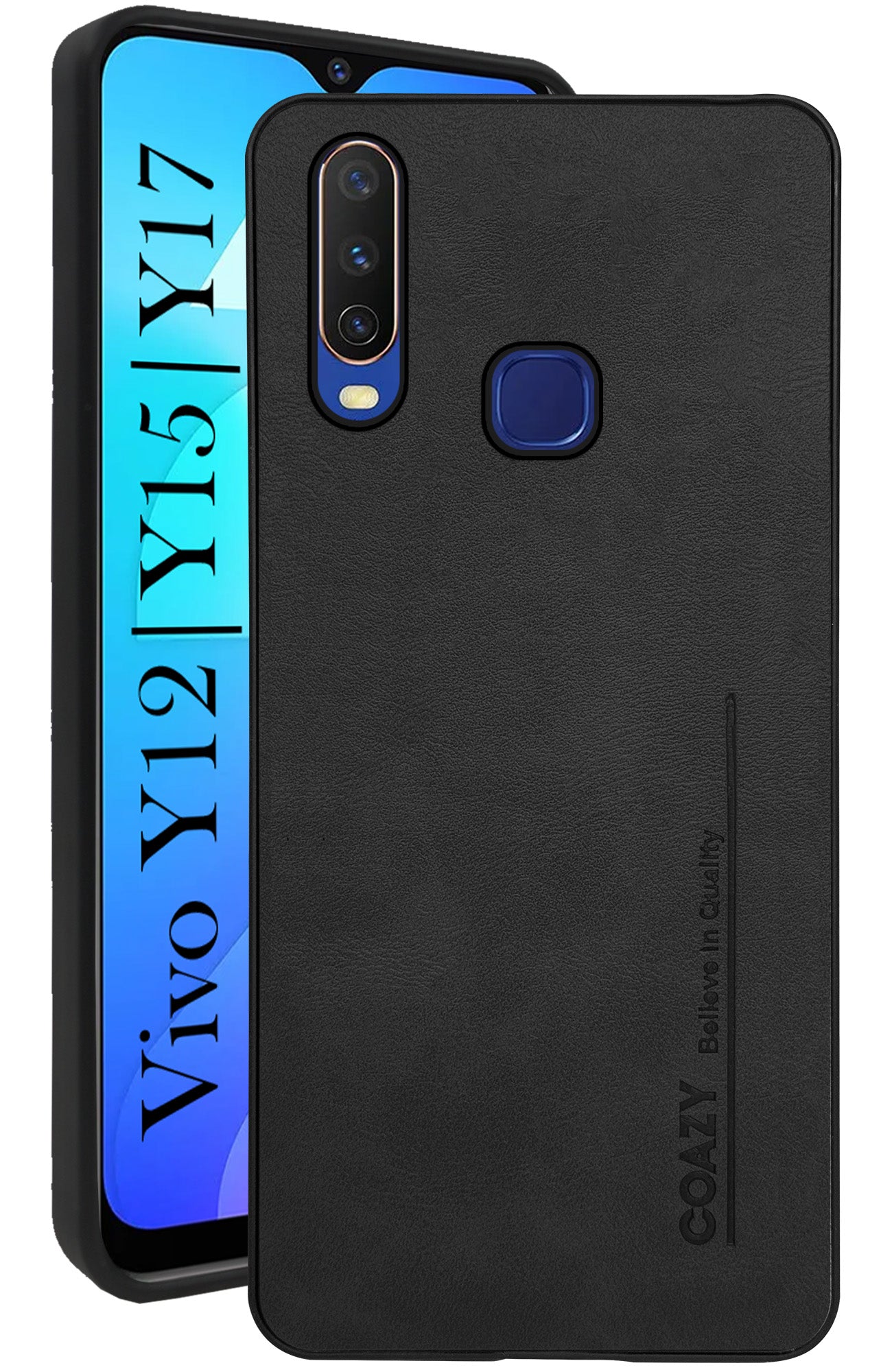 For Vivo Y12 | Y15 | Y17 Back Cover Case (Professional Vegan Leather | Camera Protection | Slim & Soft)