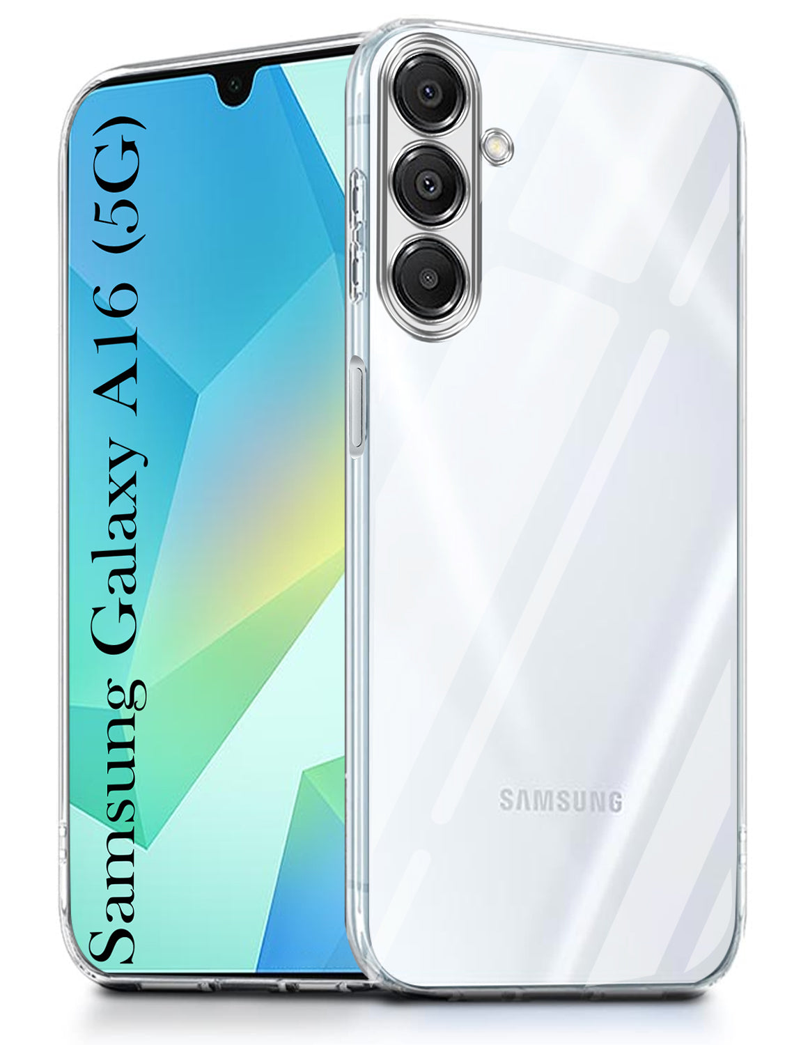 For Samsung Galaxy A16 5G Back Cover ( Silicone Clear Shockproof Case with Camera Protection and Dust Plugs | Transparent)