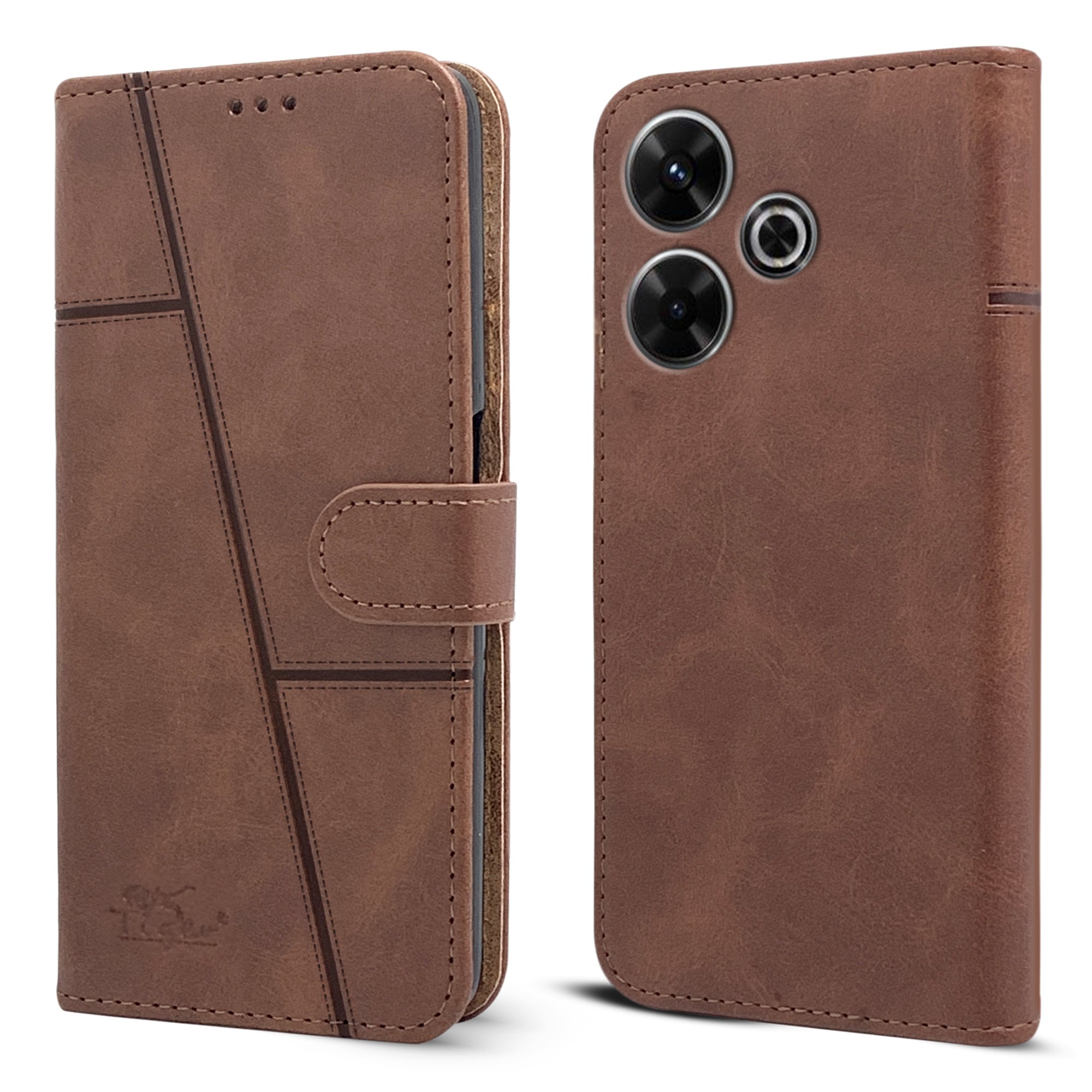 For Xiaomi Mi Redmi 13 4G | 5G Flip Cover Case (Stitched Leather with Magnetic Closure)