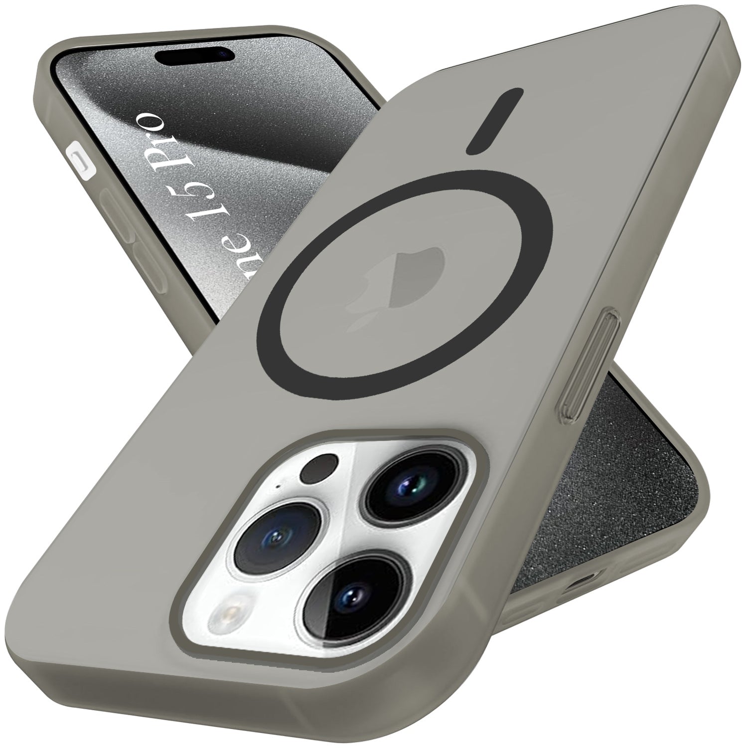 For Apple iPhone 15 Pro Back Cover Case (Frosted Matte Feel | MagSafe Compatible Wireless Charging | Polycarbonate Material)