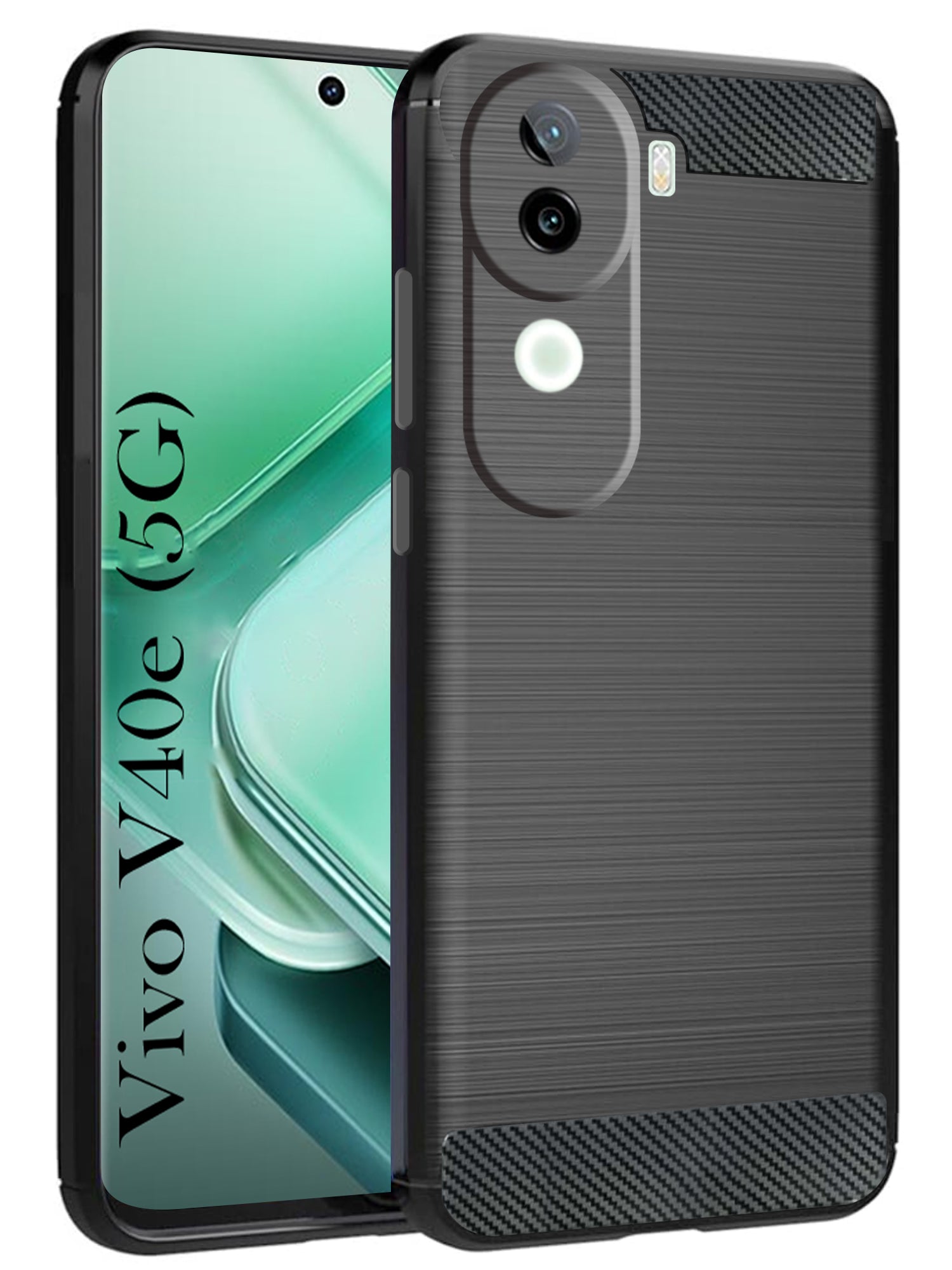 For Vivo V40e Back Cover Case ( Hybrid Armor Case | Carbon Fiber Shockproof | Soft and Flexible )
