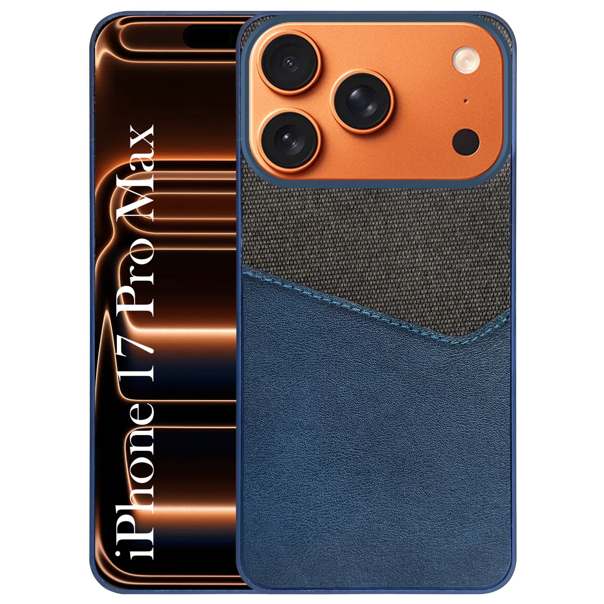 For Apple iPhone 17 Pro Max Back Cover Case (Dual PU Leather Stitch | Professional Minimalist | Soft and Flexible)