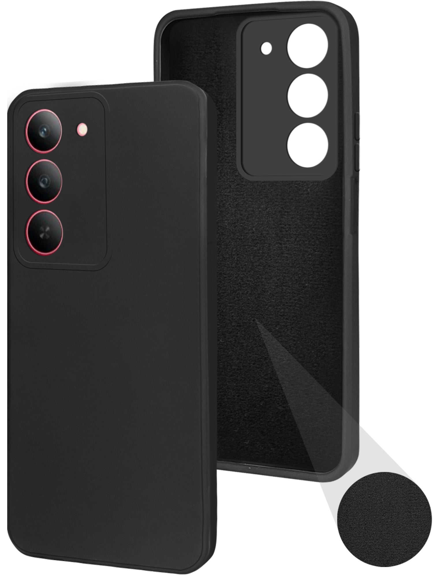 For Realme 14X Back Cover Case ( Matte Finish Silicone with Inside Fiber cloth)