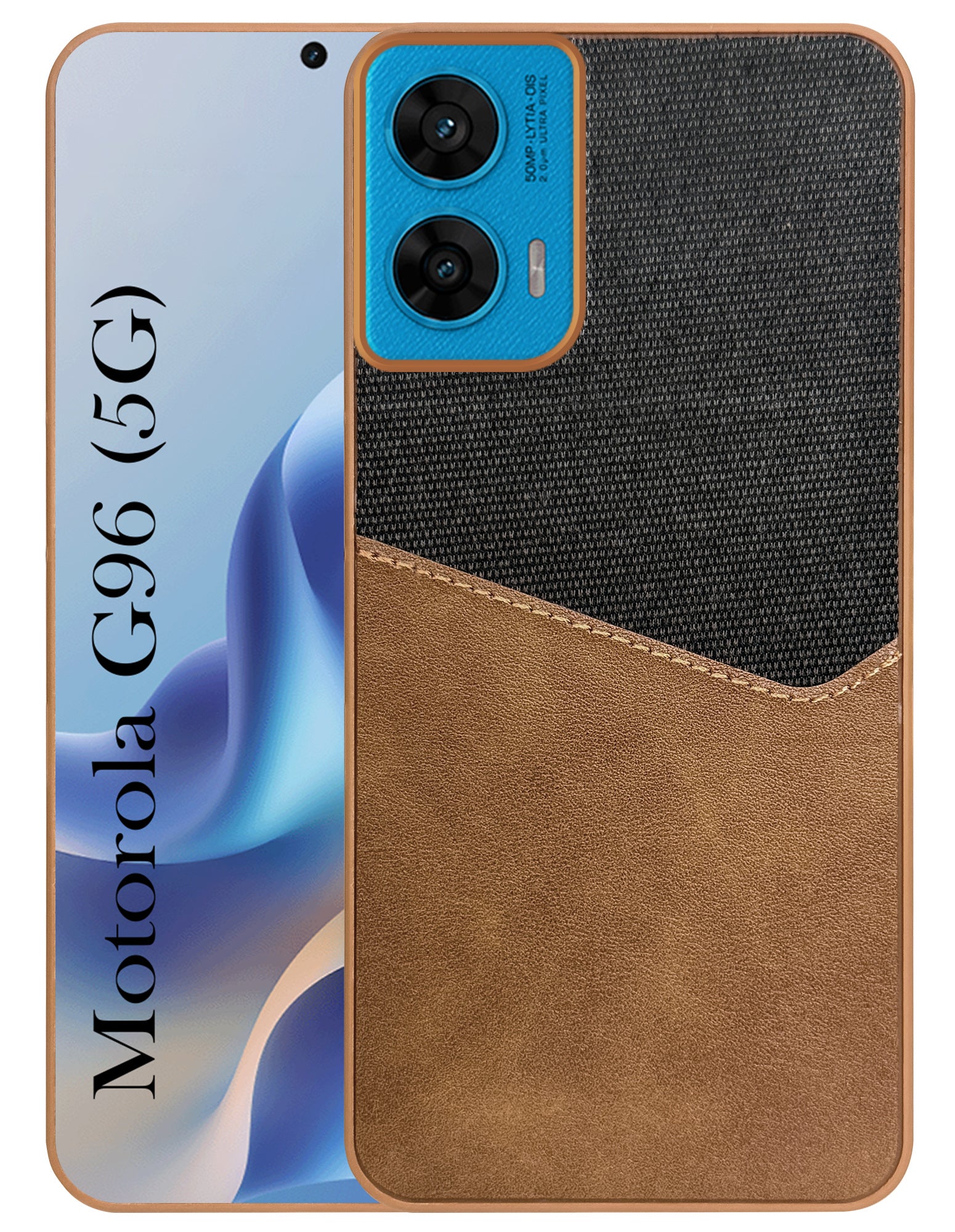 For Motorola Moto G96 Back Cover Case (Dual PU Leather Stitch | Professional Minimalist | Soft and Flexible)