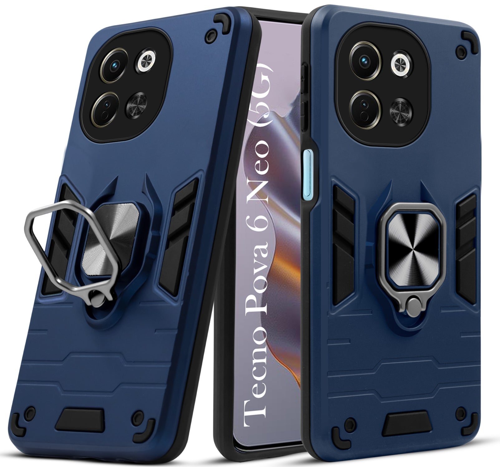 For Tecno Pova 6 Neo Back Cover Case (Shockproof Polycarbonate Dual Layer Hybrid Armor)