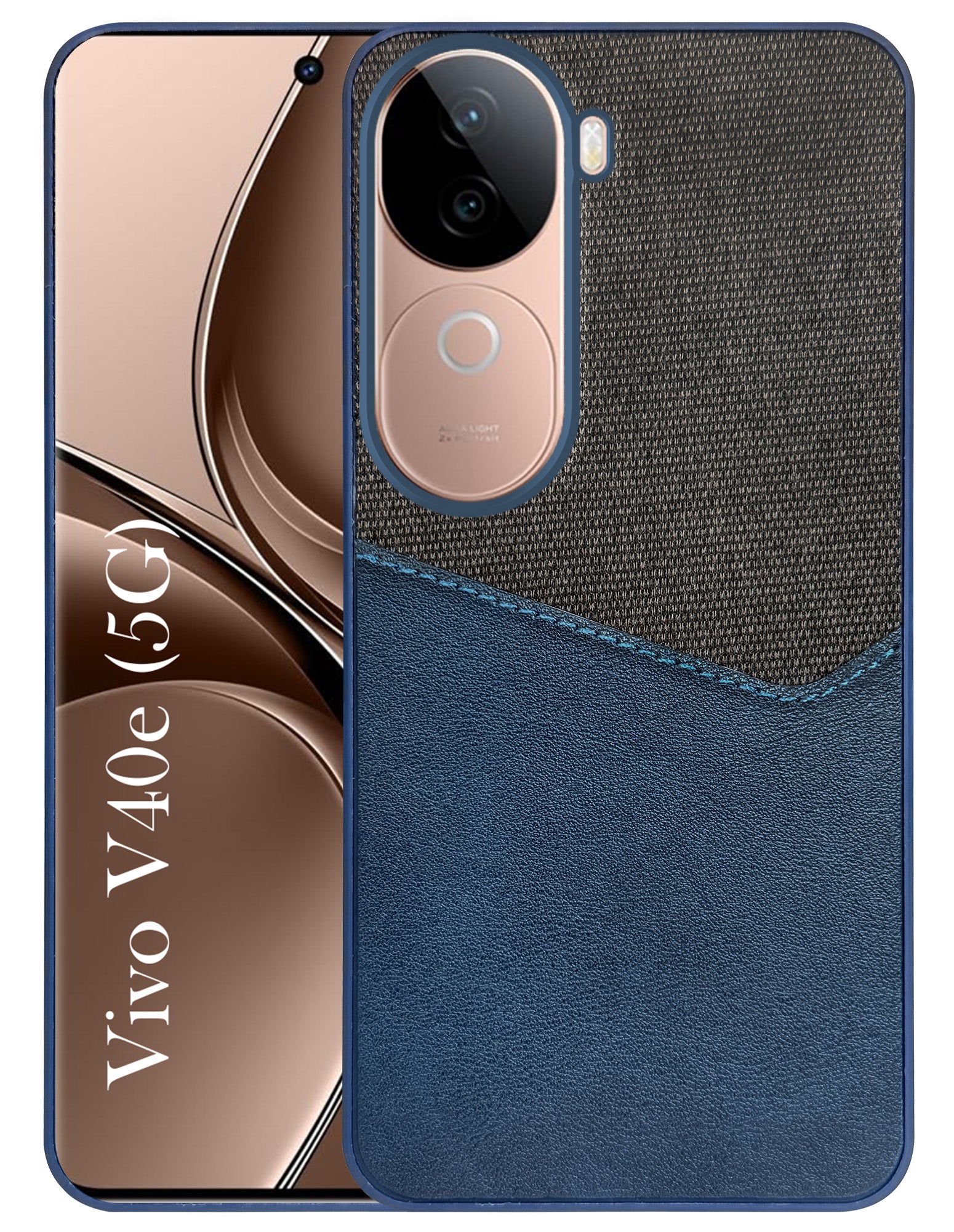 For Vivo V40e Back Cover Case (Dual PU Leather Stitch | Professional Minimalist | Soft and Flexible)
