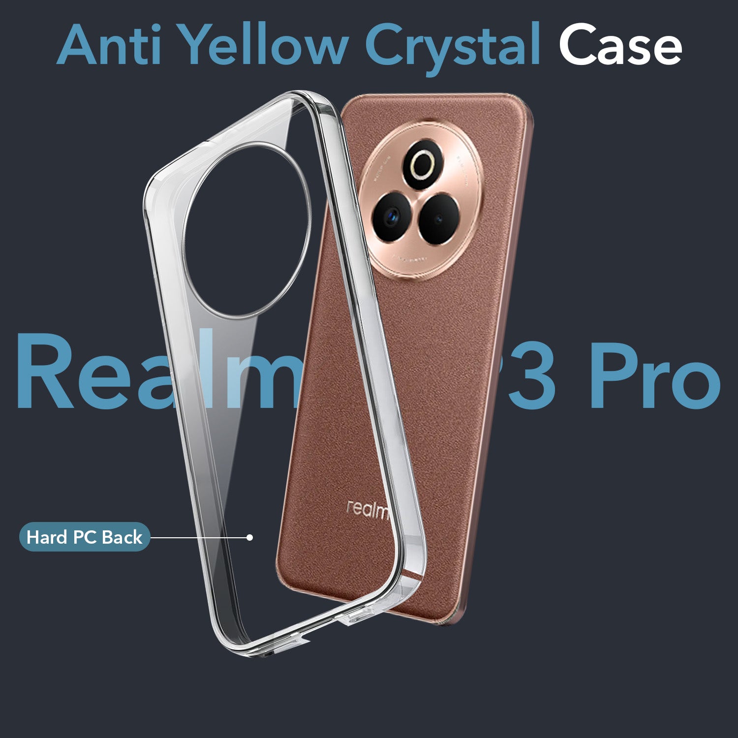 For Realme P3 Pro Lifetime Anti-Yellow Clear Back Cover Case (Sleek Hard Crystal | Shockproof and Camera Protection)