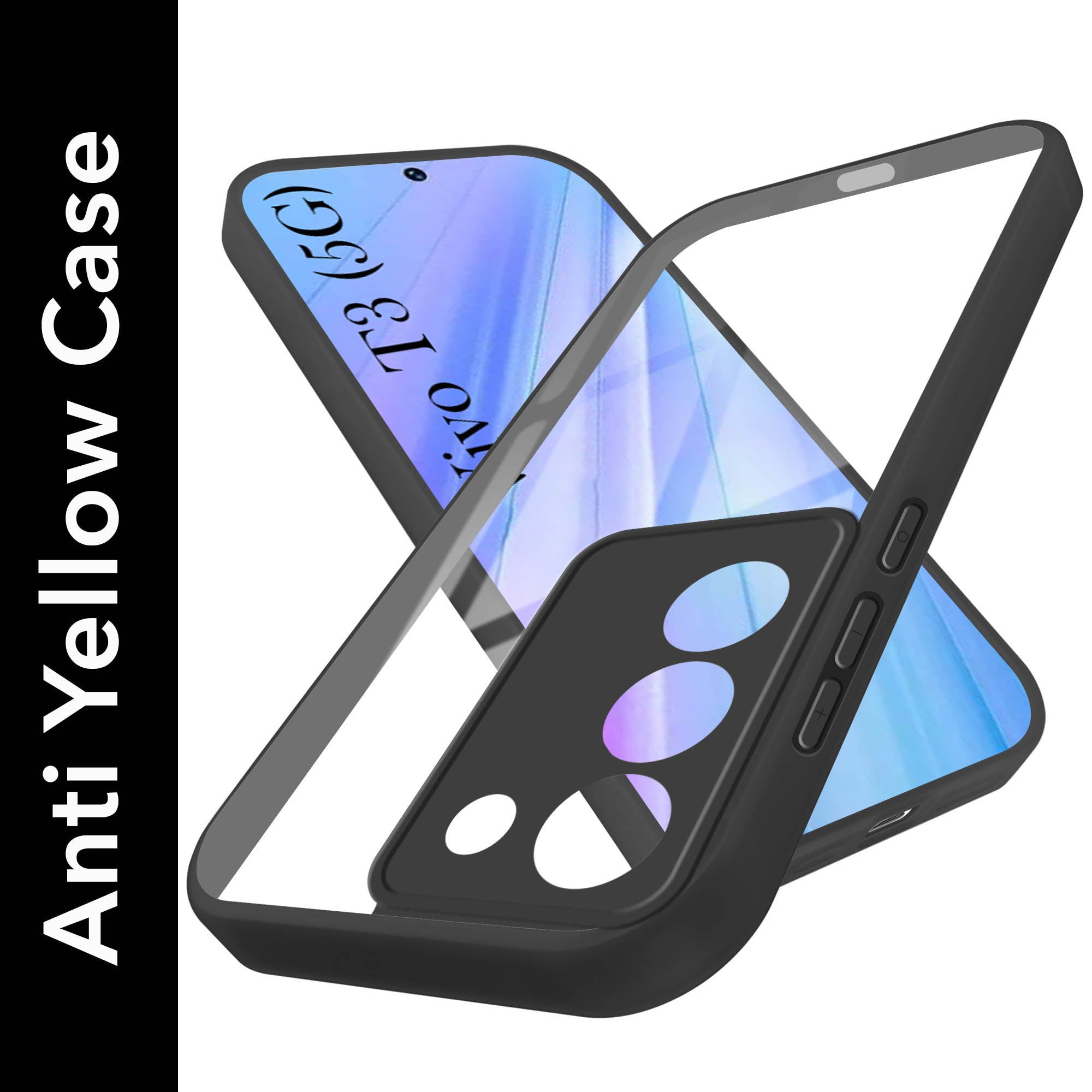For Vivo T3 5G Back Cover Case (Lifetime Anti Yellow | Anti Scratch | Crystal Clear Shockproof)