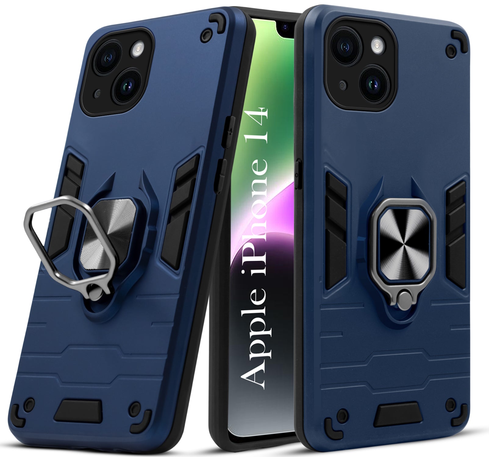 For Apple iPhone 14 Back Cover Case (Shockproof Polycarbonate Dual Layer Hybrid Armor)