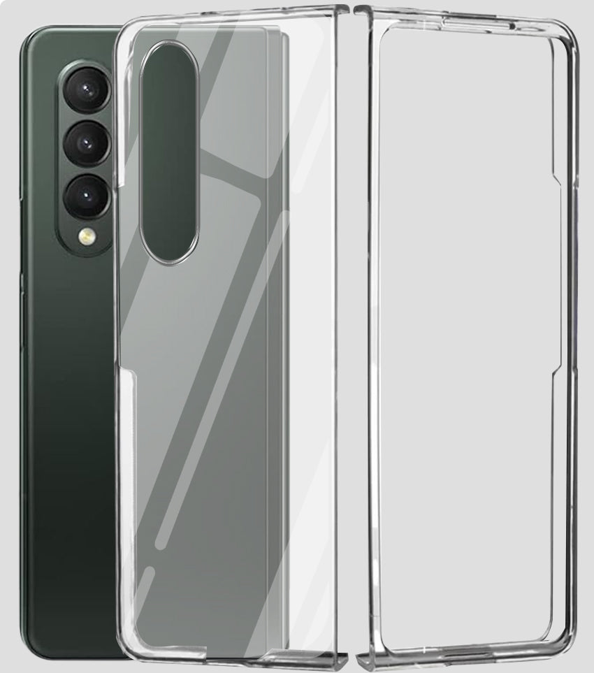For Samsung Galaxy Z Fold 3 5G Back Cover Case (Hard Anti Yellow Clear Case | Sleek Hard Crystal Clear | Drop & Camera Protection | Shockproof