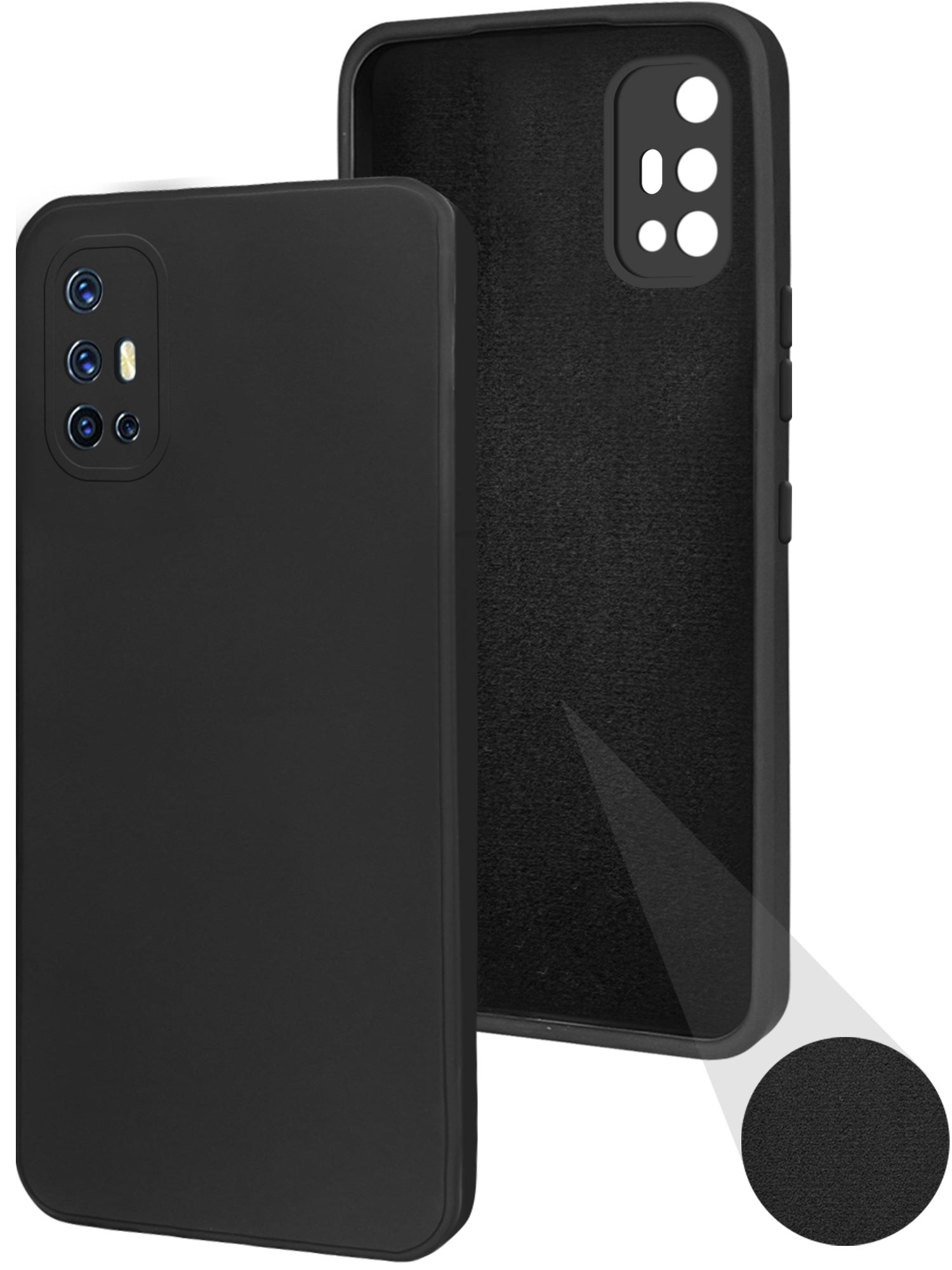 For Vivo V17 Back Cover Case ( Matte Finish Silicone with Inside Fiber cloth)