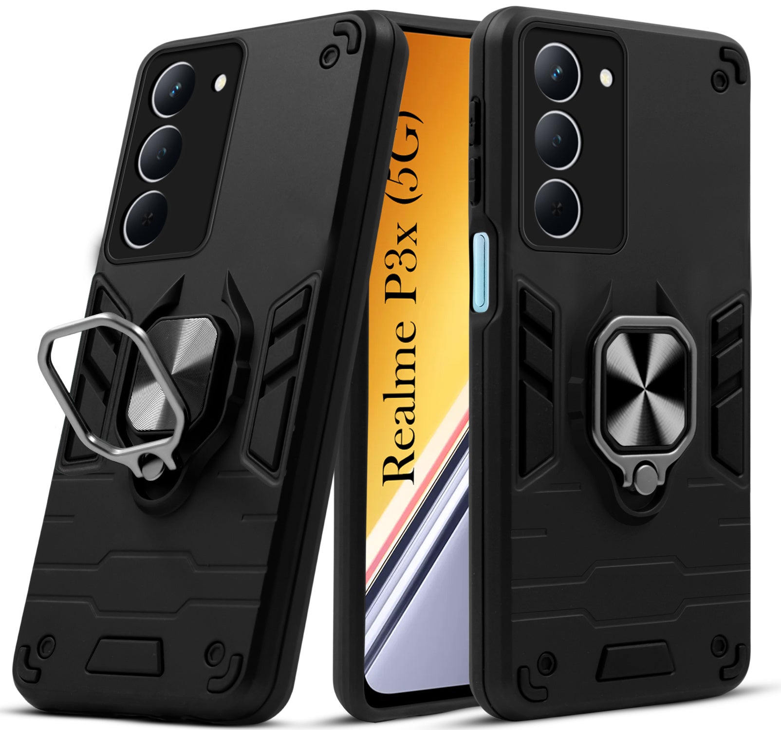 For Realme P3x Back Cover Case (Shockproof Polycarbonate Dual Layer Hybrid Armor)