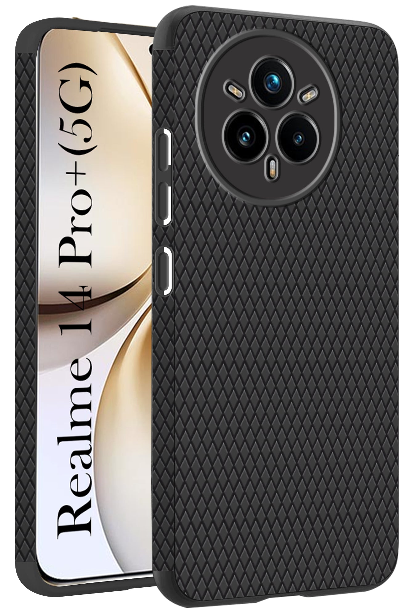 For Realme 14 Pro Plus 5G Back Cover Case (Liquid Silicone | Side Grip | Camera Protection)