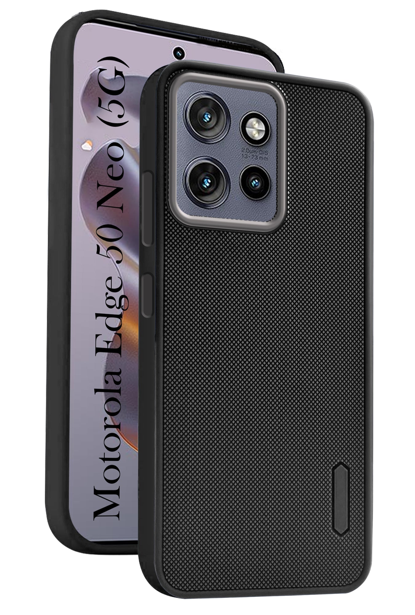 For Moto Edge 50 Neo Back Cover Case ( Textured Grip Design | Camera Protetion | Slim and Light Weight | Soft Touch and Feel | Black )