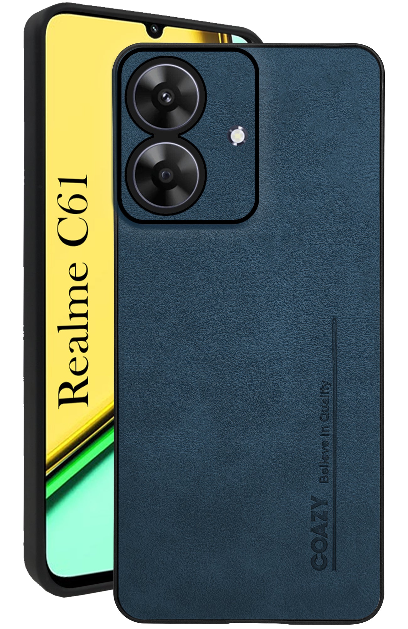 For Realme C61 | Realme Narzo N61 Back Cover Case(Professional Vegan Leather | Camera Protection | Slim & Soft)