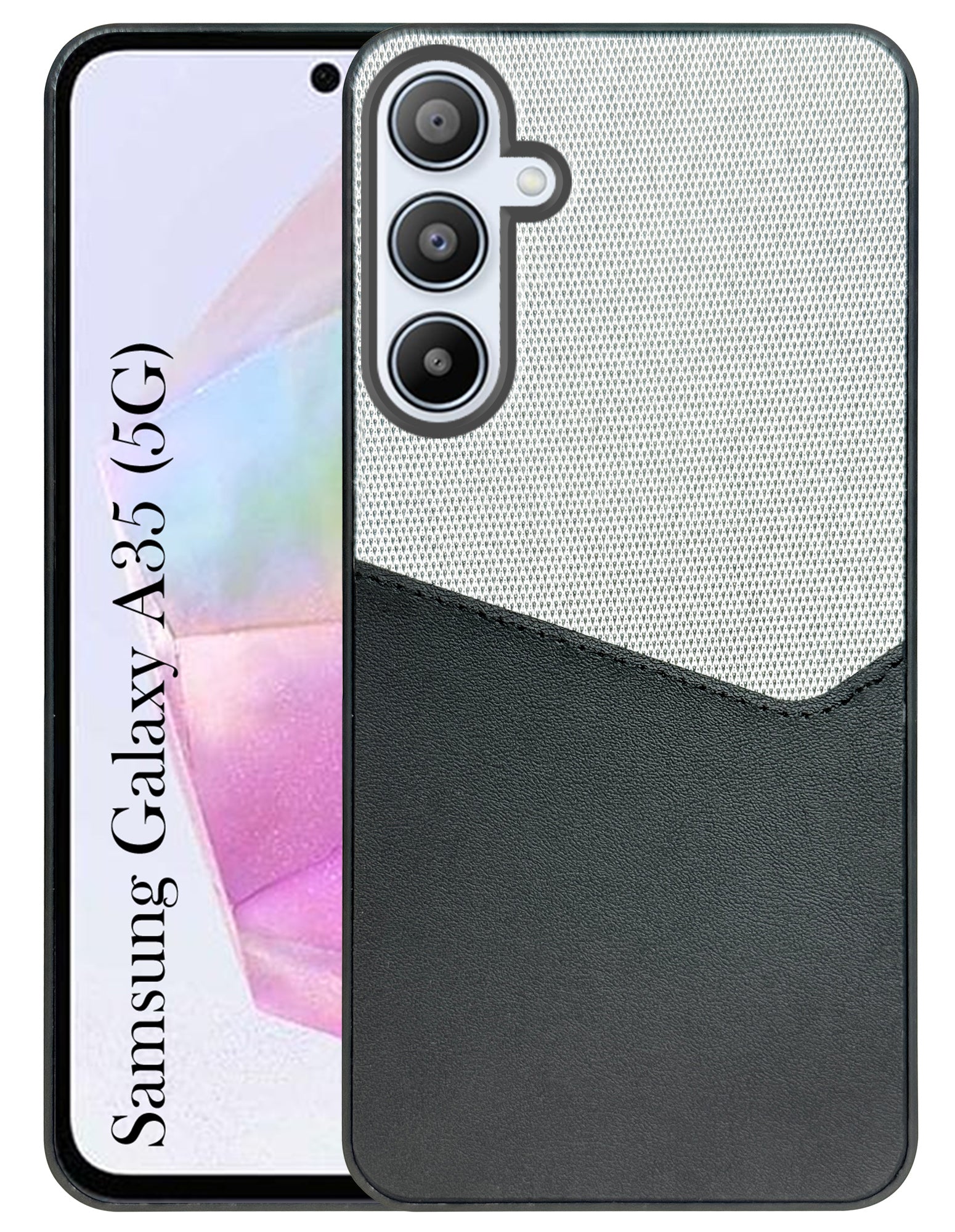 For Samsung Galaxy A35 Back Cover Case (Dual PU Leather Stitch | Professional Minimalist | Soft and Flexible)