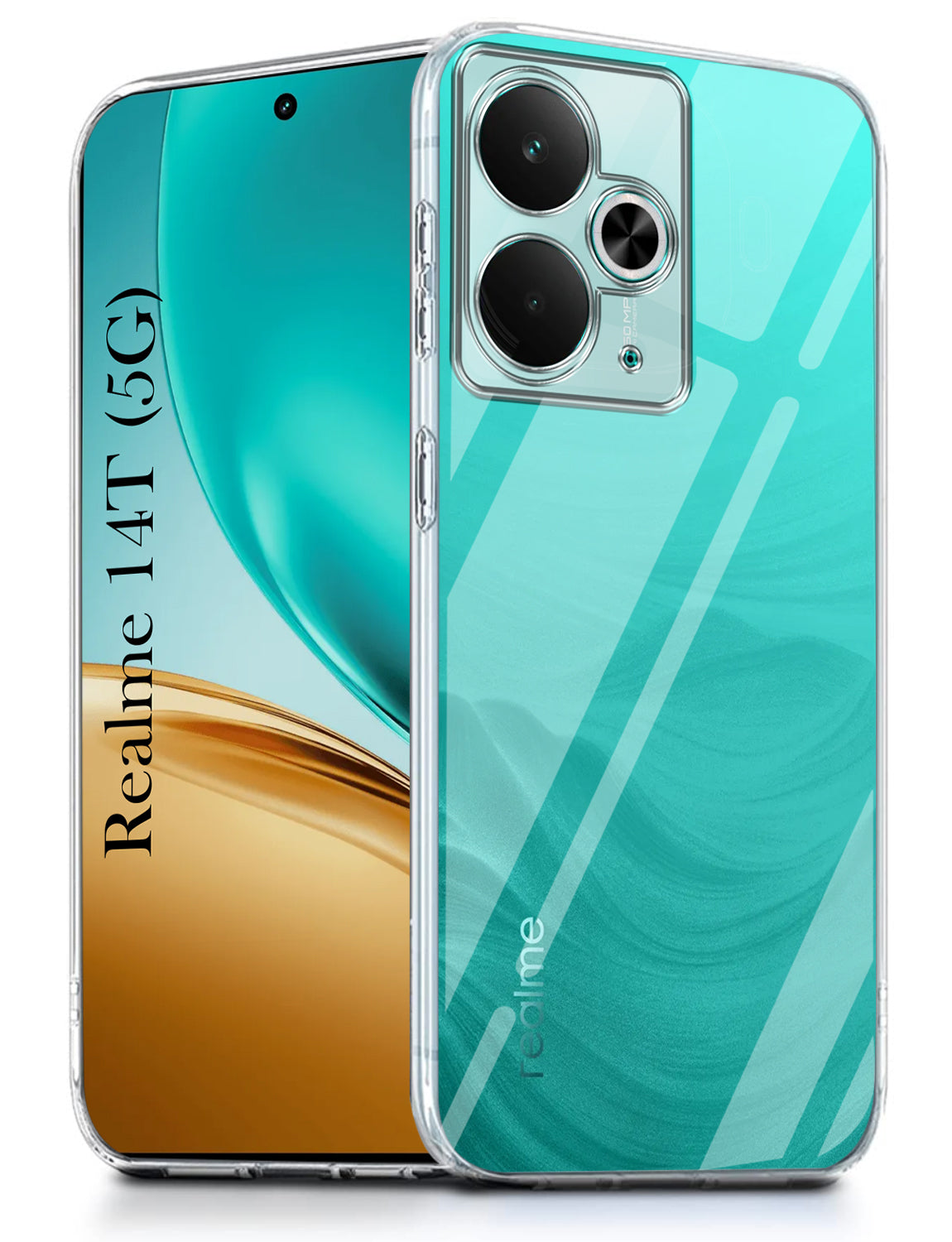 For Realme 14T Back Cover (Silicone Clear Shockproof Case with Camera Protection | Soft and Flexible | Transparent)
