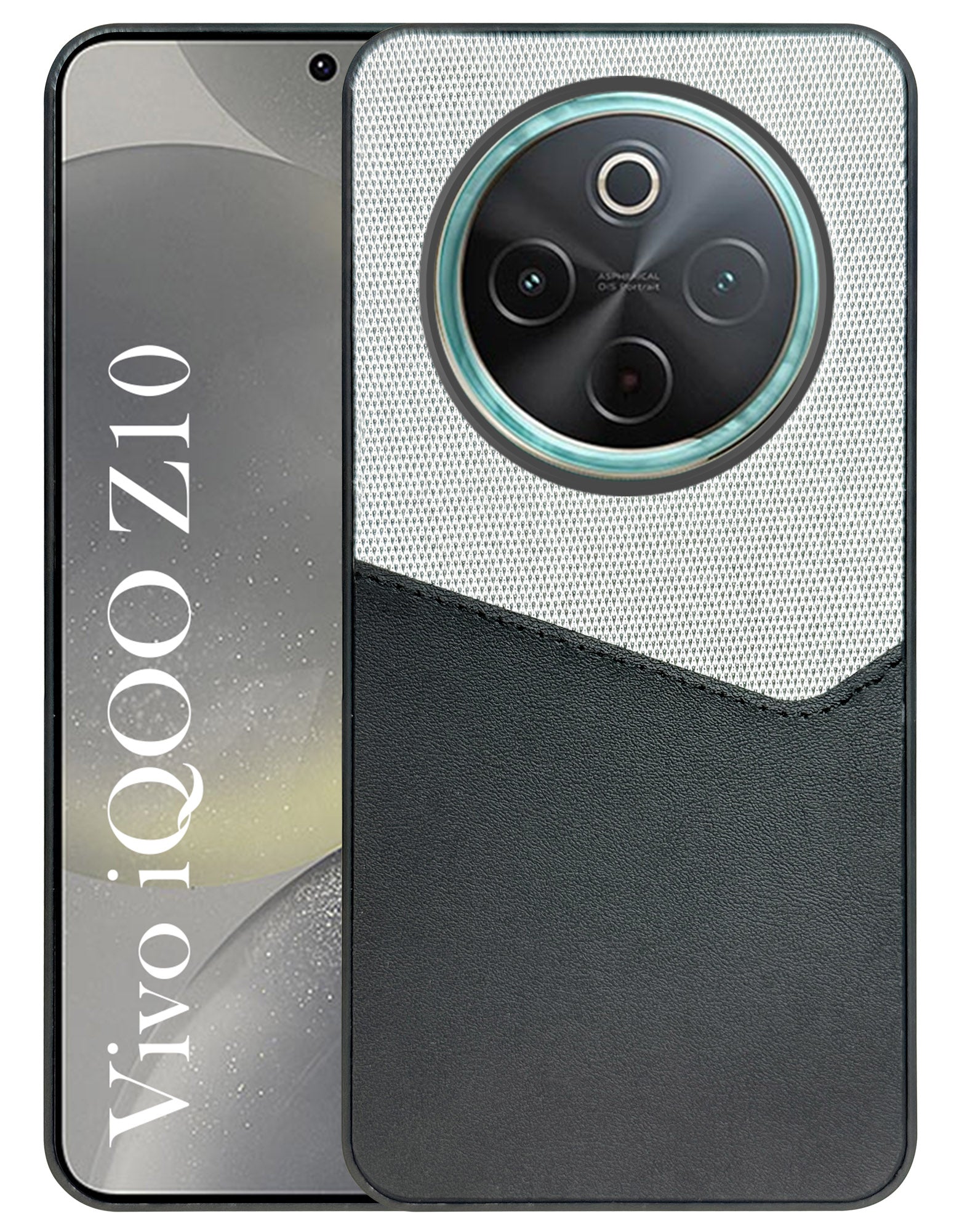 For Vivo iQOO Z10 Back Cover Case (Dual PU Leather Stitch | Professional Minimalist | Soft and Flexible)