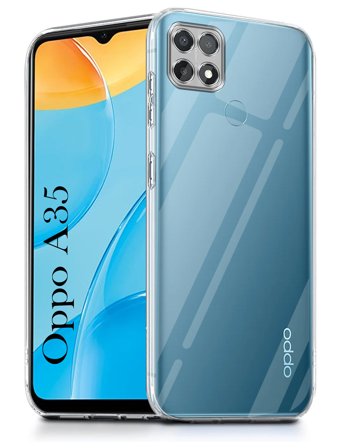 For Oppo A35 Back Cover ( Silicone Clear Shockproof Case with Camera Protection | Soft and Flexible | Transparent)