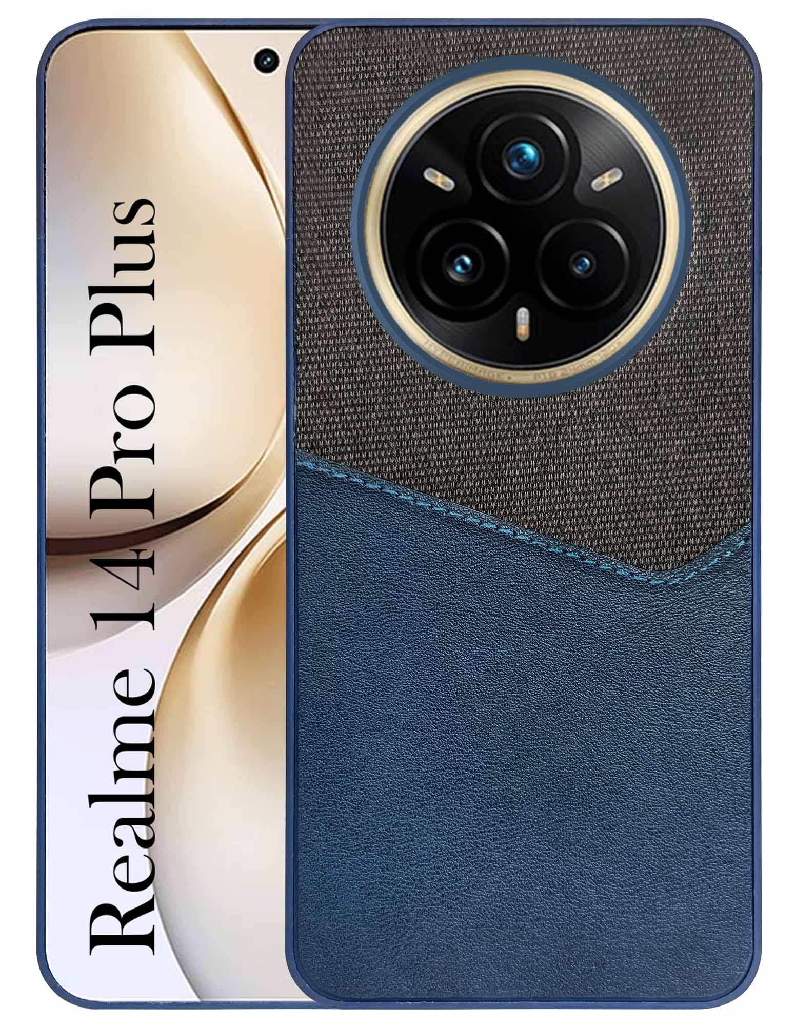 For Realme 14 Pro Plus  Back Cover Case (Dual PU Leather Stitch | Professional Minimalist | Soft and Flexible)