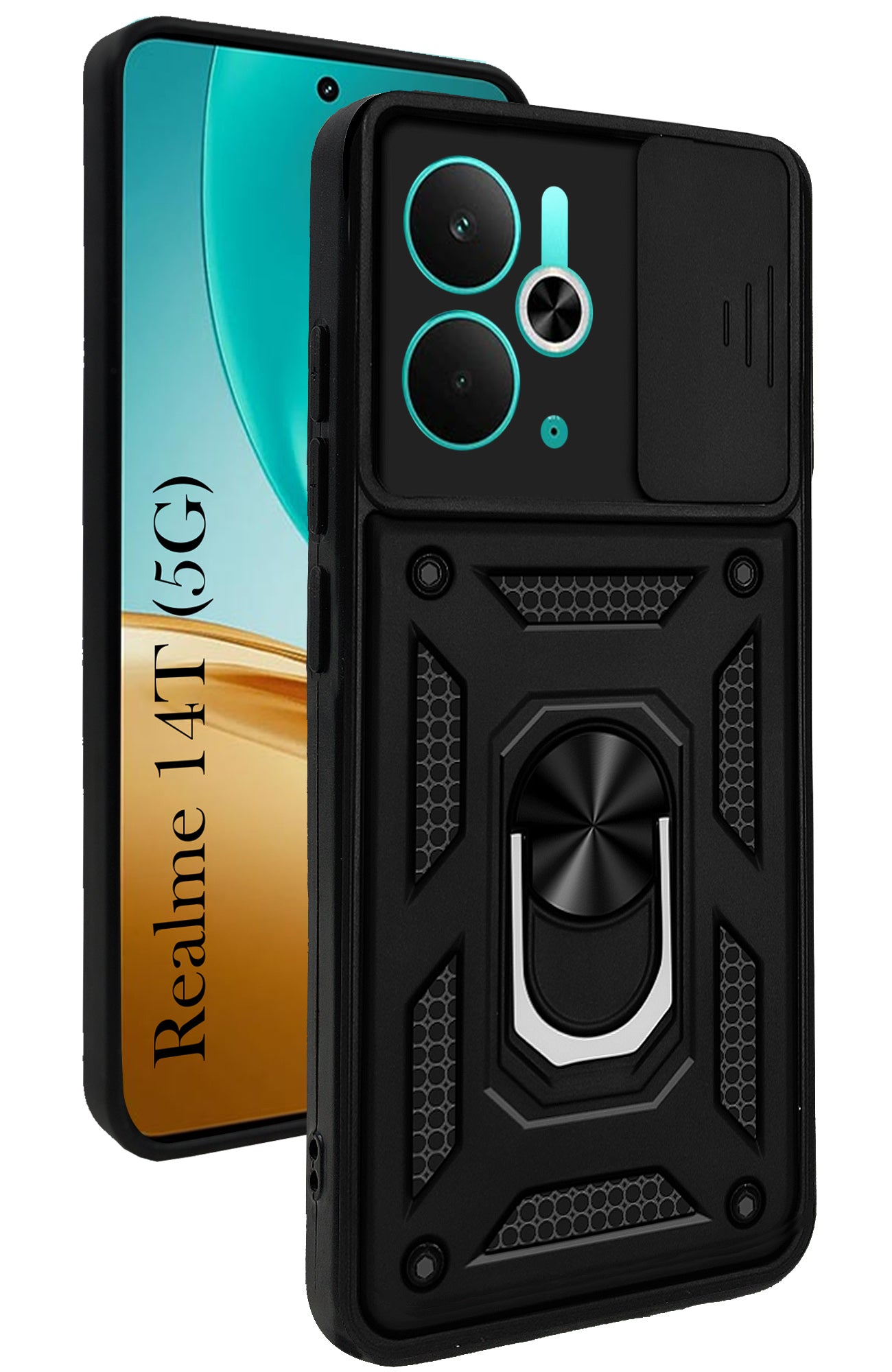 For Realme 14TBack Cover Case (Hybrid Dual Armor Polycarbonate)