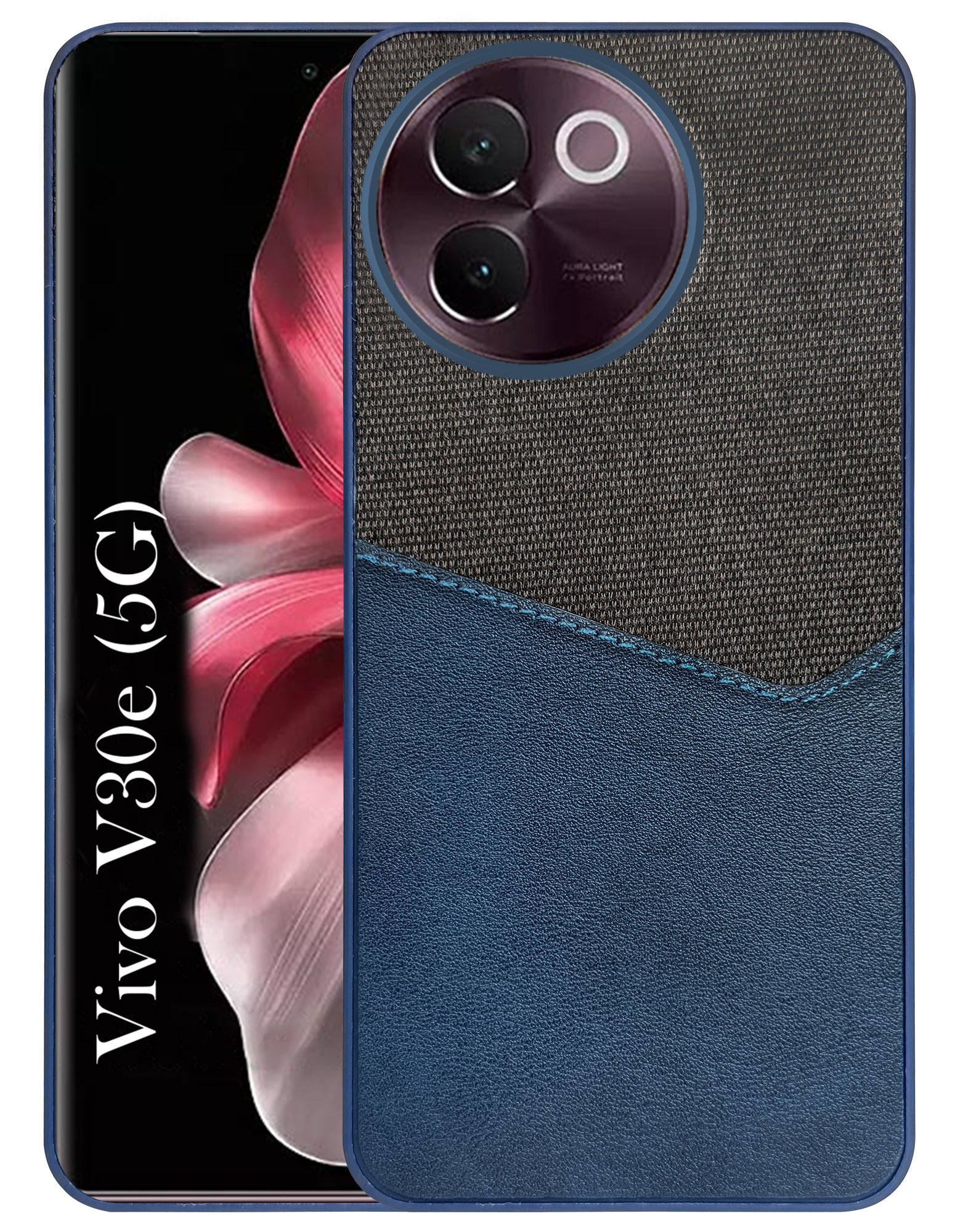 For Vivo V30e Back Cover Case (Dual PU Leather Stitch | Professional Minimalist | Soft and Flexible)