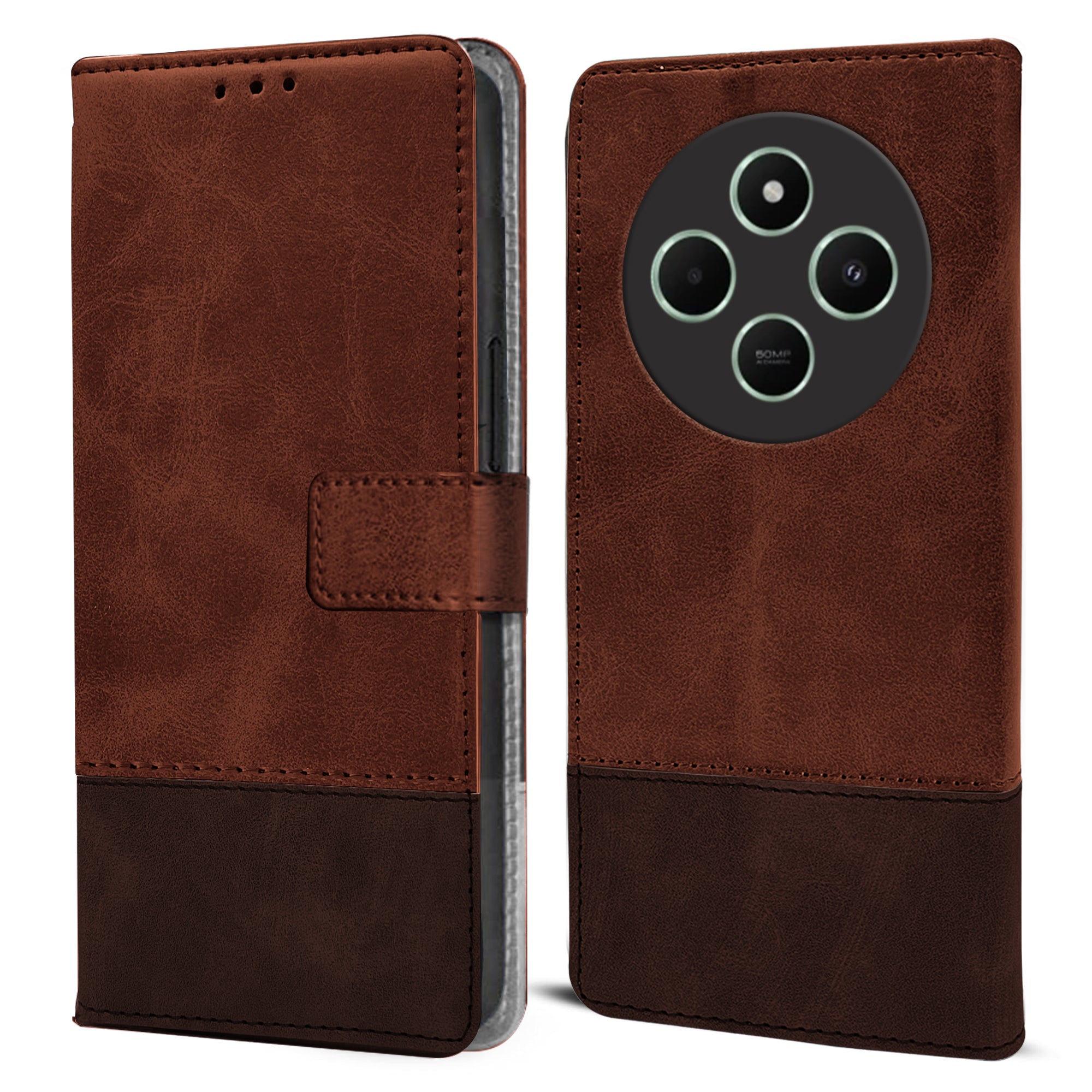 For POCO C75 | Poco M7 Flip Cover Case ( Professional Dual Leather Wallet with Magnetic Closure)
