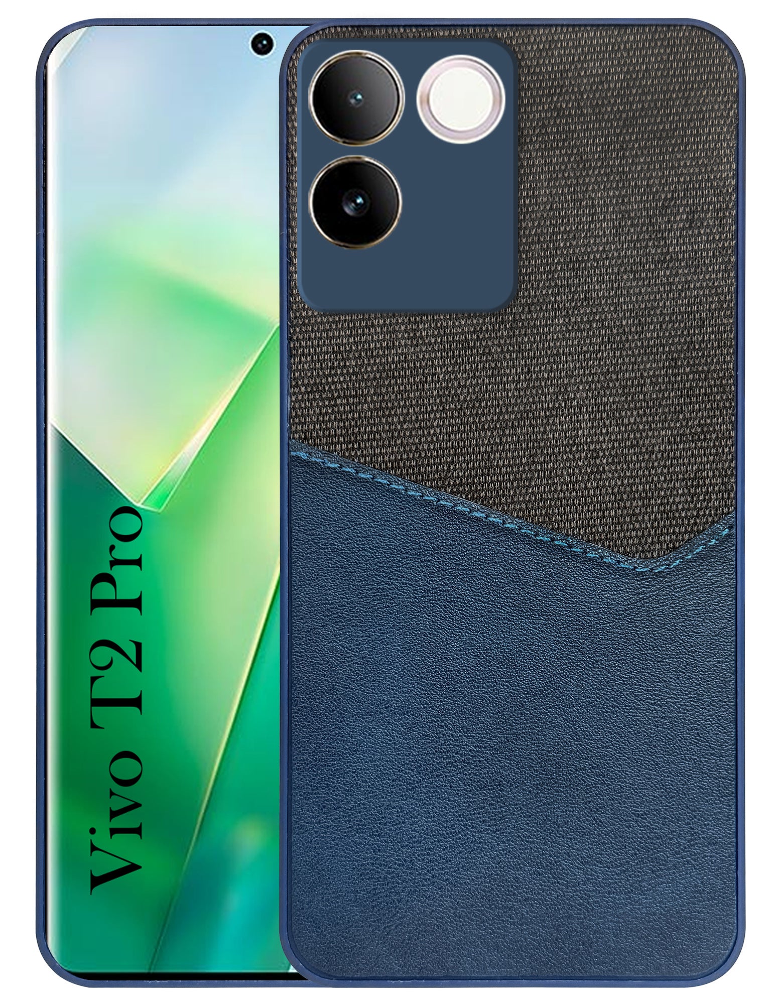 For Vivo T2 Pro Back Cover Case (Dual PU Leather Stitch | Professional Minimalist | Soft and Flexible)