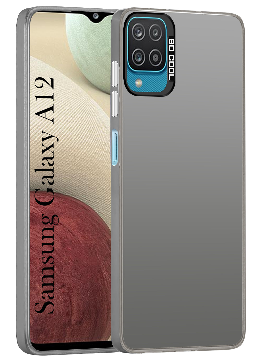 For Samsung Galaxy A12 Hard Back Cover Case (Velvet Touch | Professional Glossy Finish | Camera Protection Bump)