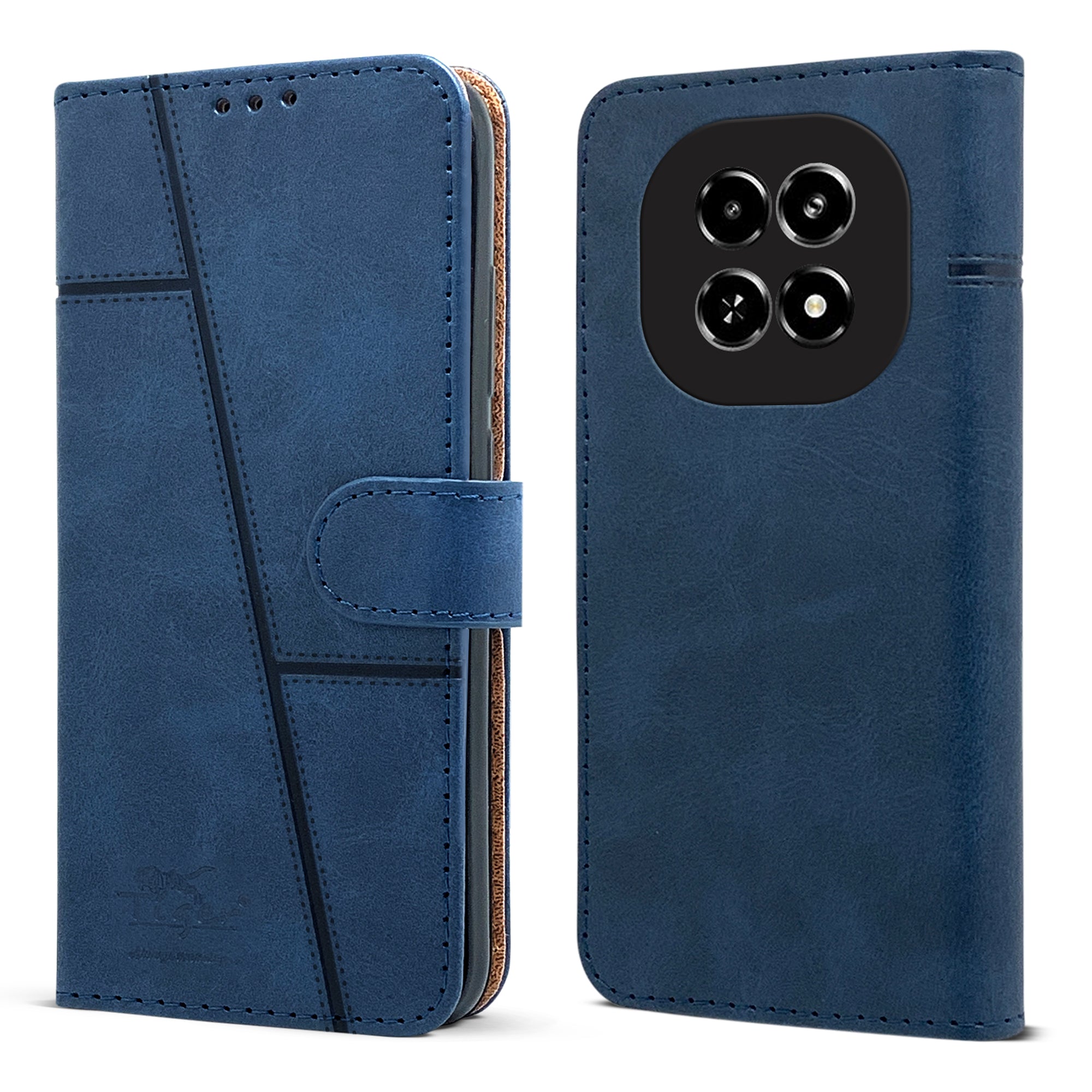 For Realme C63 5G Flip Cover Case ( Stitched Leather with Magnetic Closure)