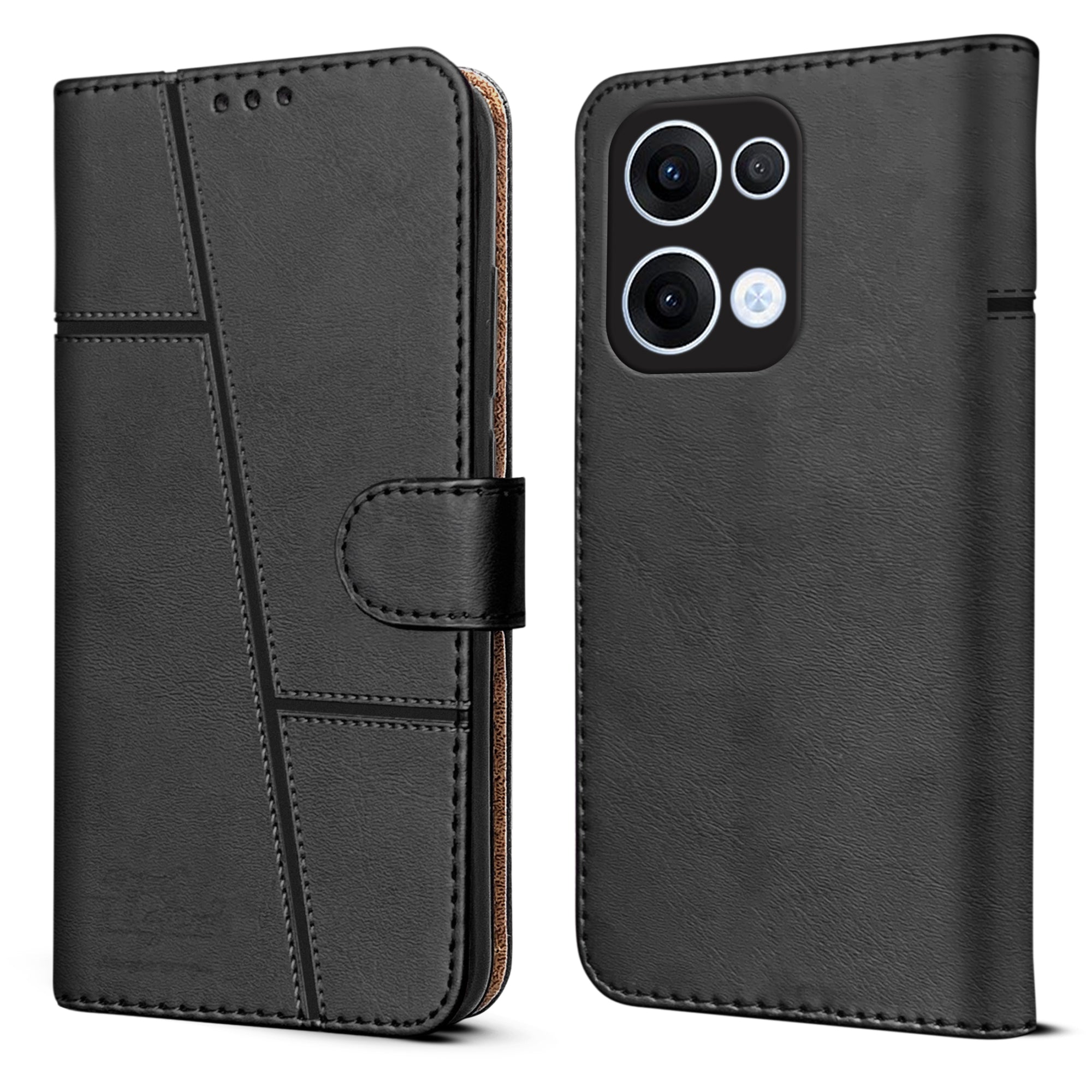 For Oppo Reno13 5G | Oppo Reno 13 5G Flip Cover Case ( Stitched Leather with Magnetic Closure)