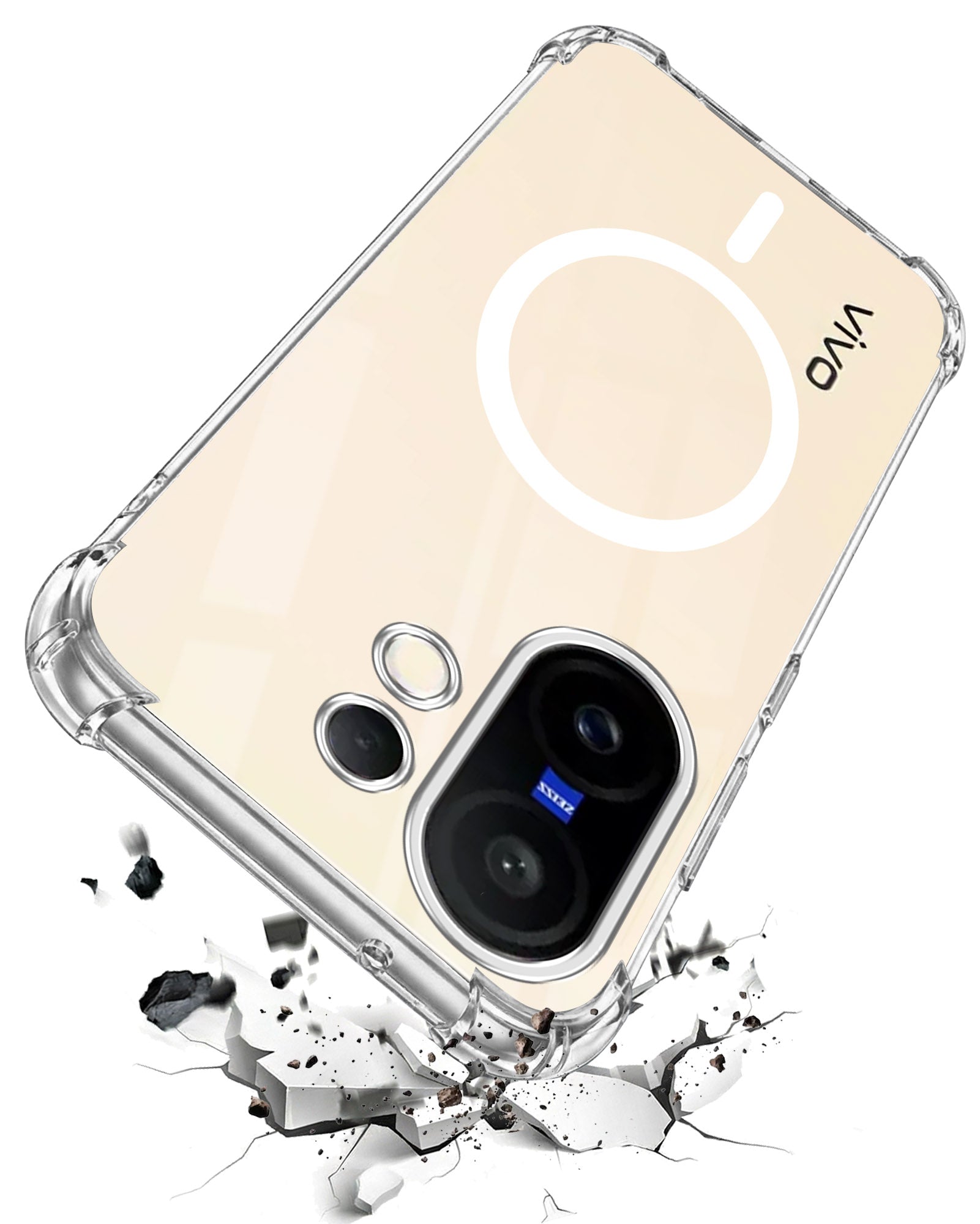 For Vivo X200 FE Back Cover Shockproof Crystal-Clear (Magsafe Wireless Support | Drop & Camera Protection | Hard Polycarbonate)