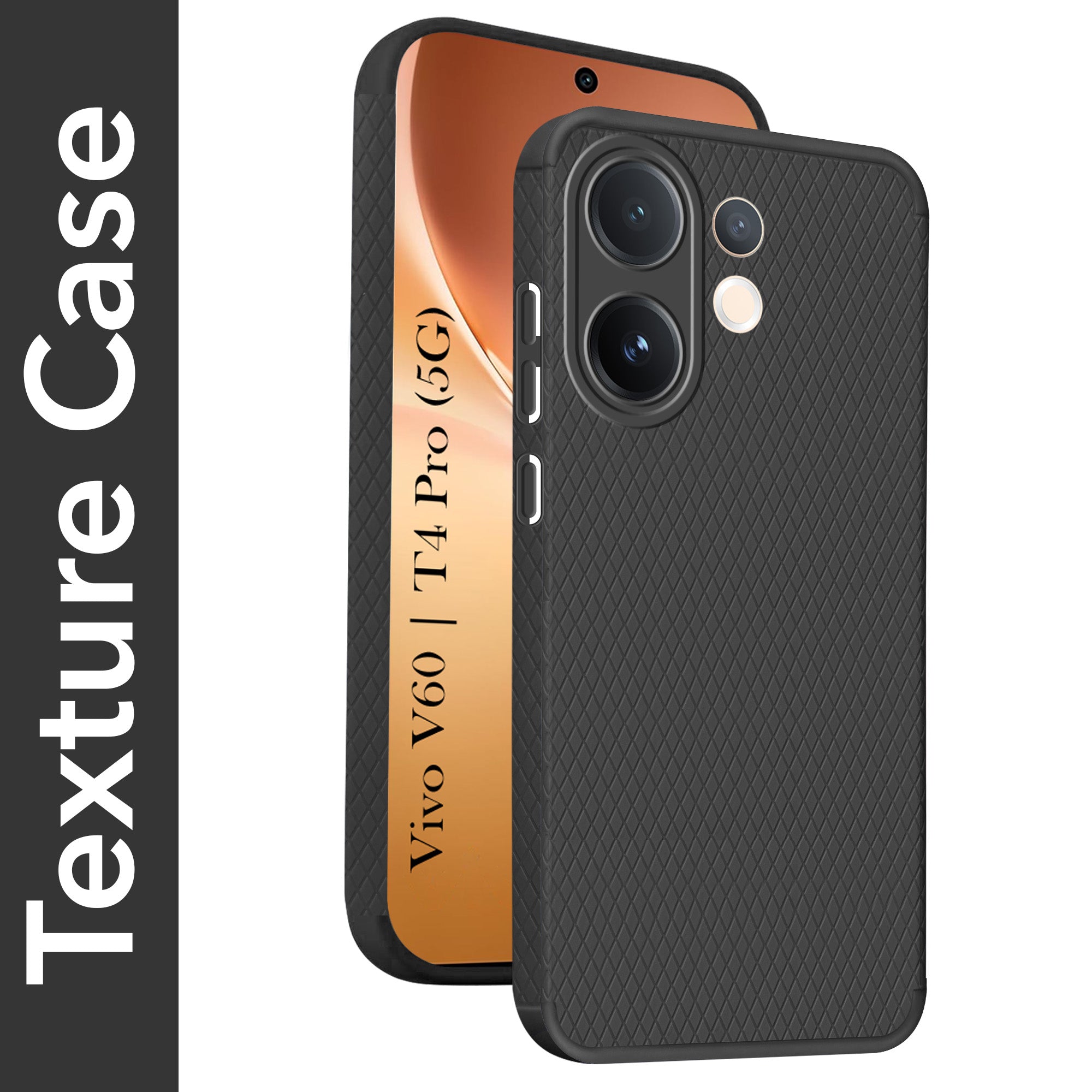 For Vivo V60 | Vivo T4 Pro Back Cover Case (Liquid Silicone | Side Grip | Camera Protection)